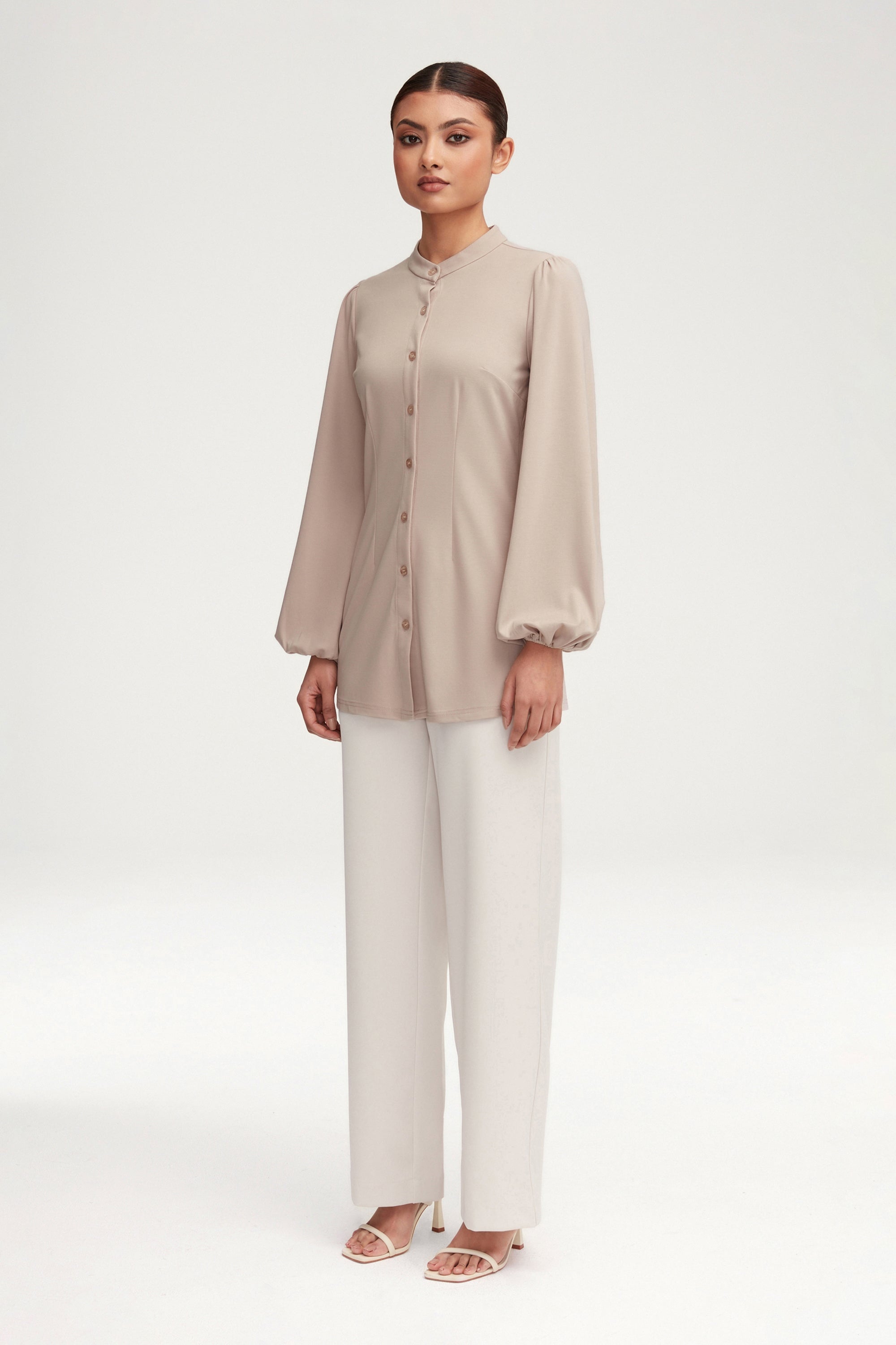 Essential Wide Leg Pants - Stone Clothing Veiled 
