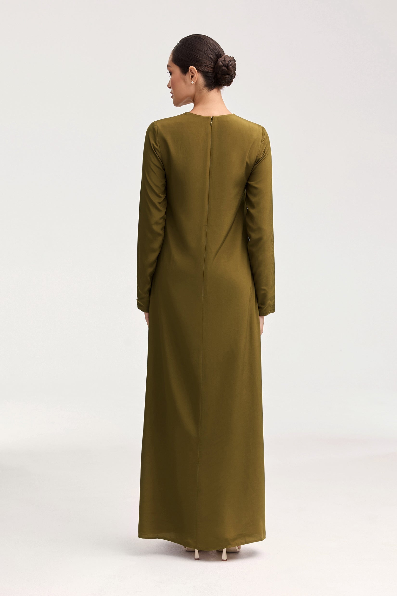 Estee Viscose Maxi Dress - Olive Night Clothing Veiled 