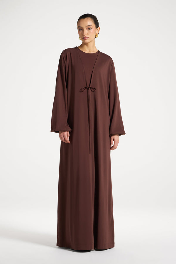 Everyday Abaya & Dress Set - Chocolate Abayas Veiled 