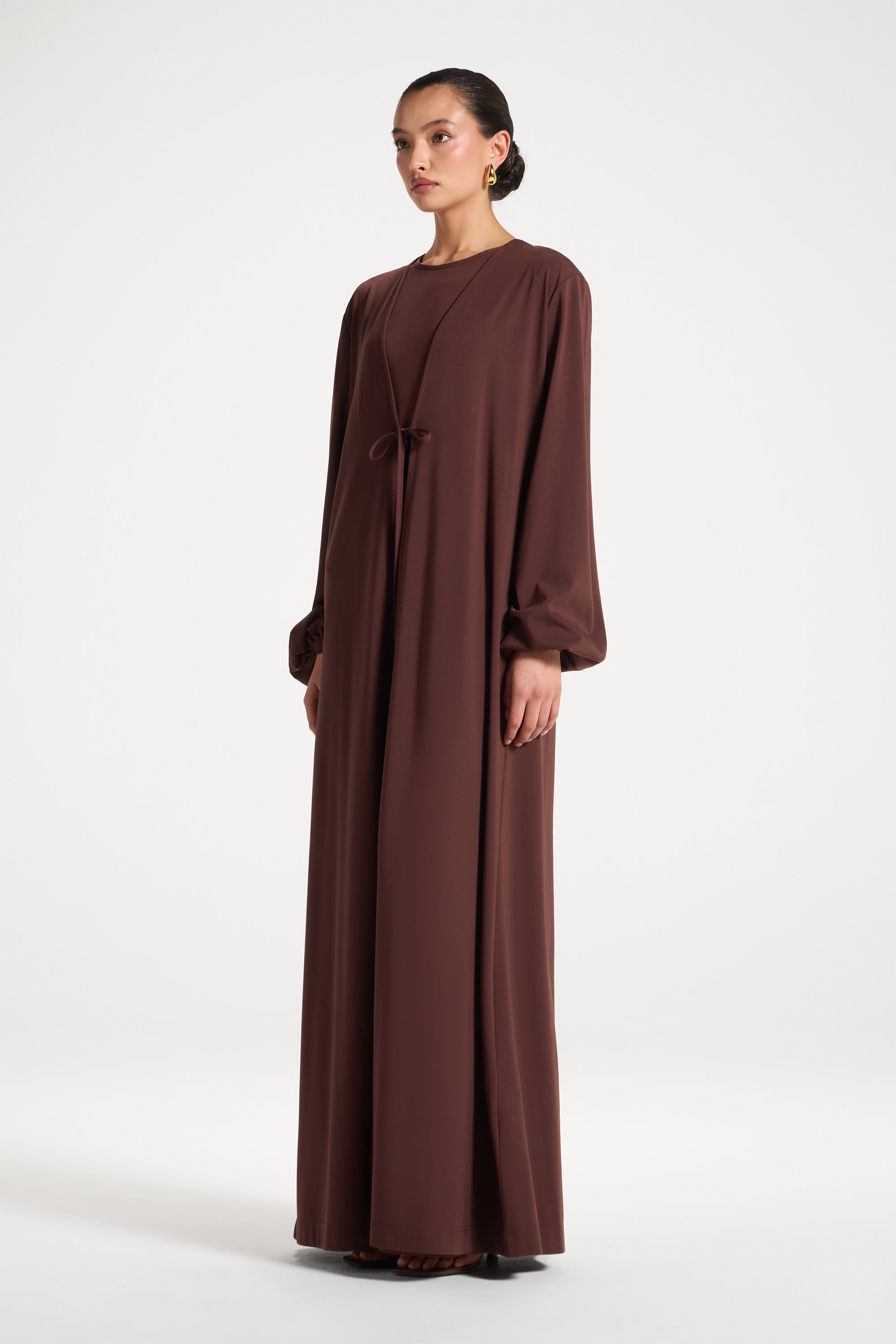 Everyday Abaya & Dress Set - Chocolate Abayas Veiled 