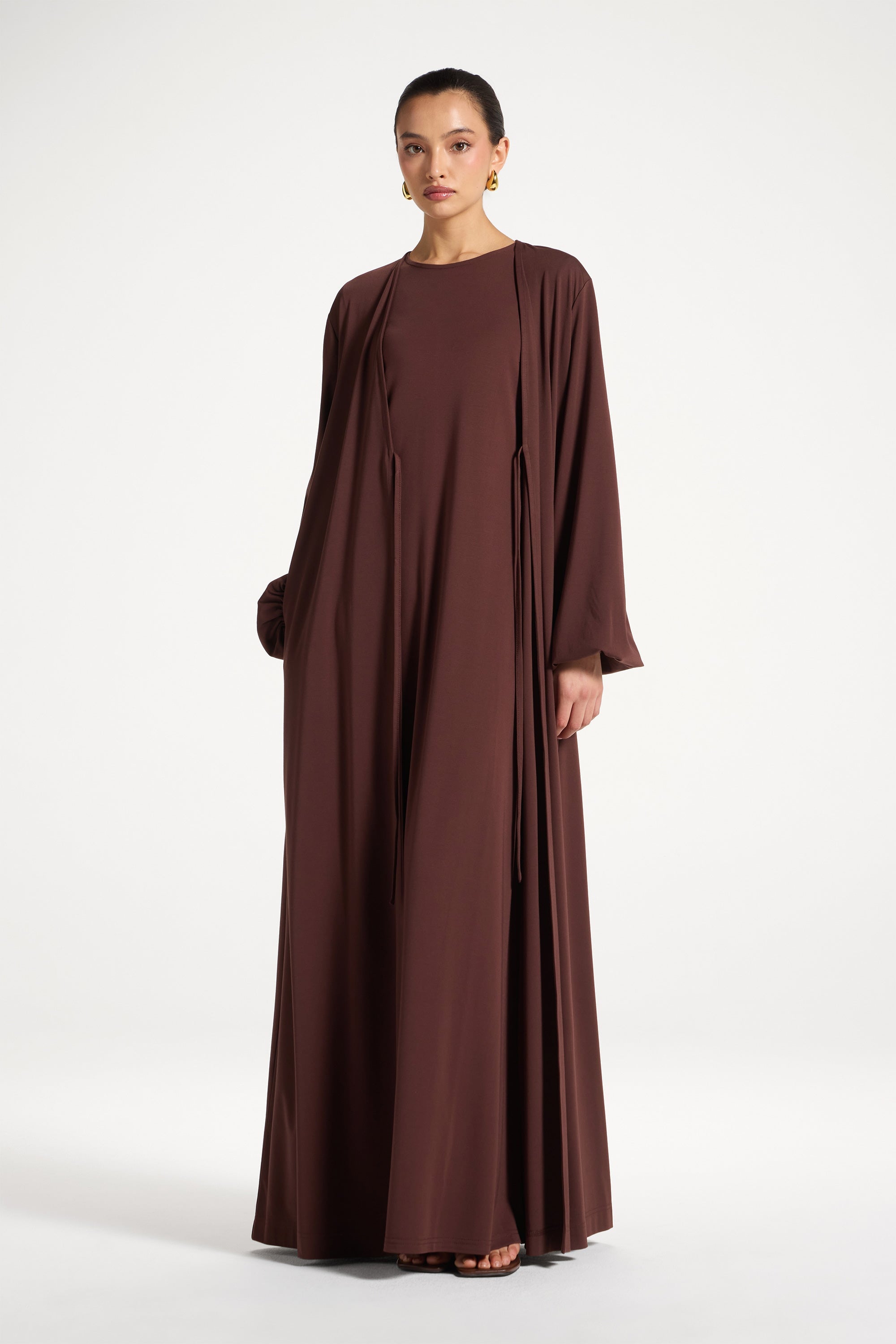 Everyday Abaya & Dress Set - Chocolate Abayas Veiled 