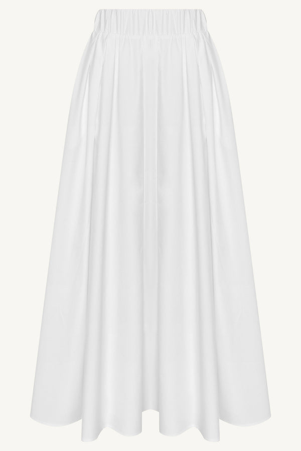 Everyday Tencel Bamboo Maxi Skirt - White Dresses Veiled 