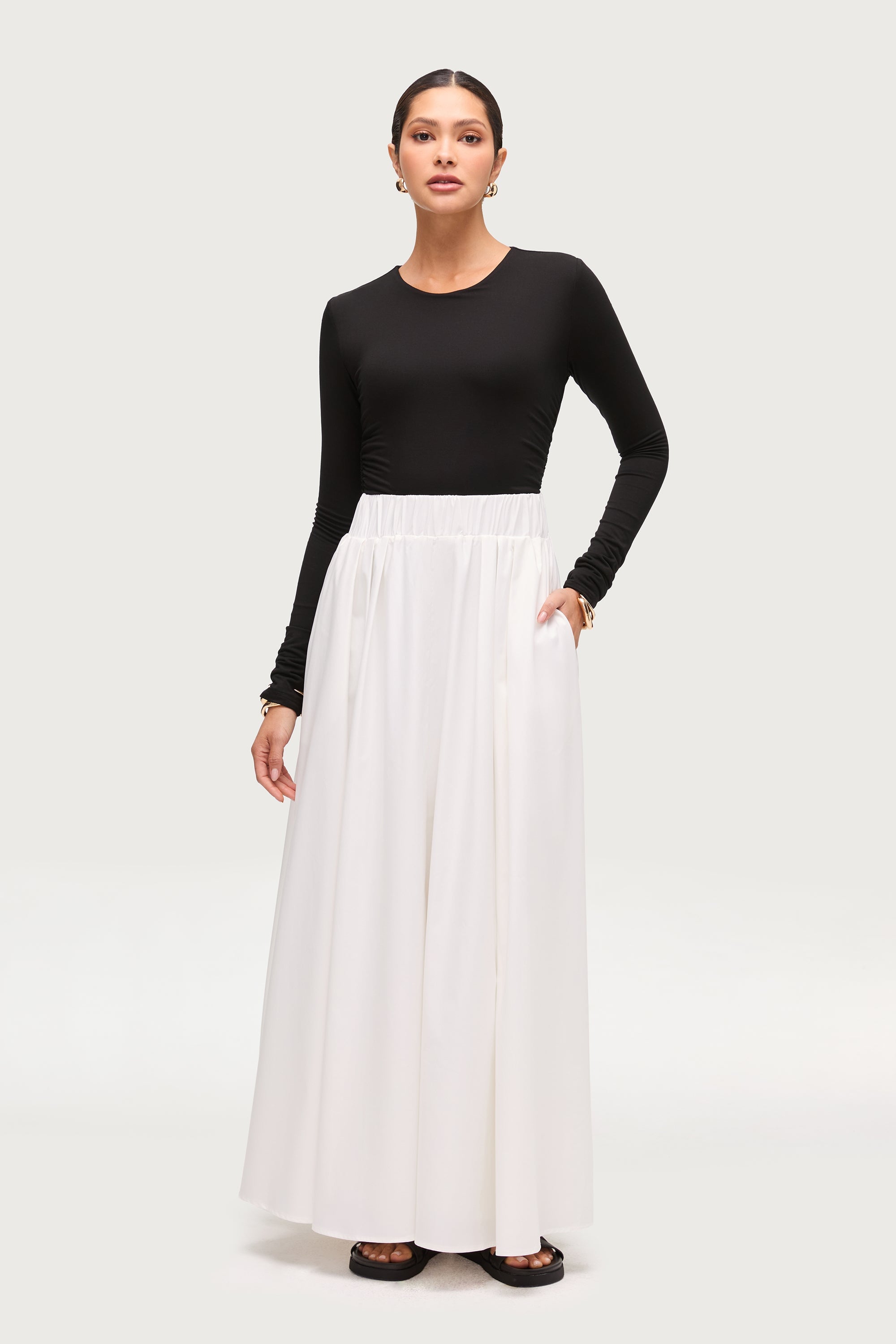 Everyday Tencel Bamboo Maxi Skirt - White