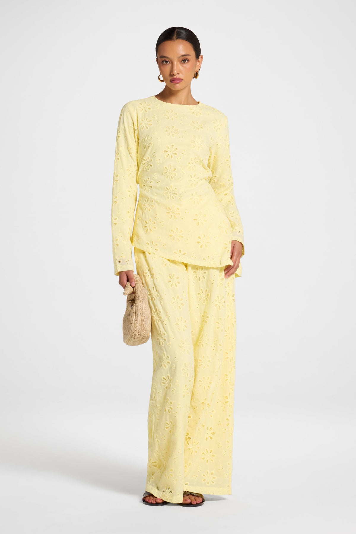 Eyelet Asymmetric Top - Anise Flower Top Veiled 