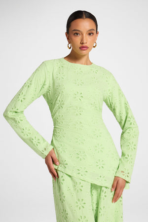 Eyelet Asymmetric Top - Butterfly