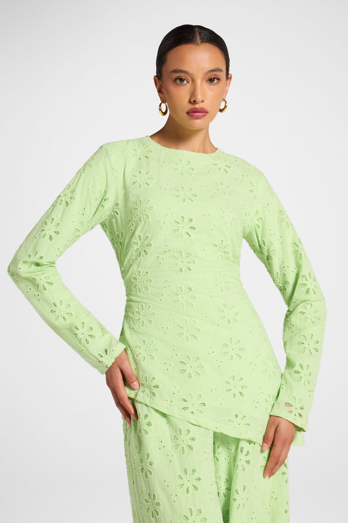 Eyelet Asymmetric Top - Butterfly Top Veiled 