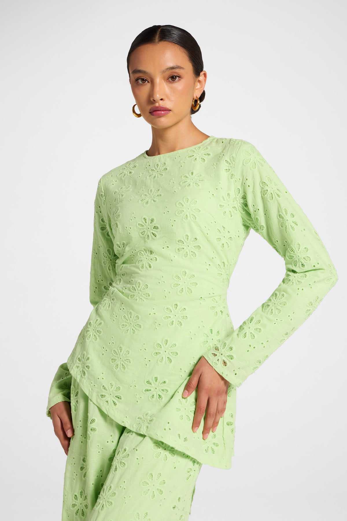 Eyelet Asymmetric Top - Butterfly Top Veiled 