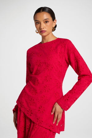 Eyelet Asymmetric Top - Lollipop