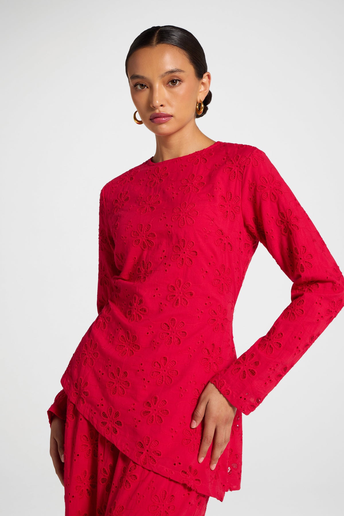 Eyelet Asymmetric Top - Lollipop Top Veiled 