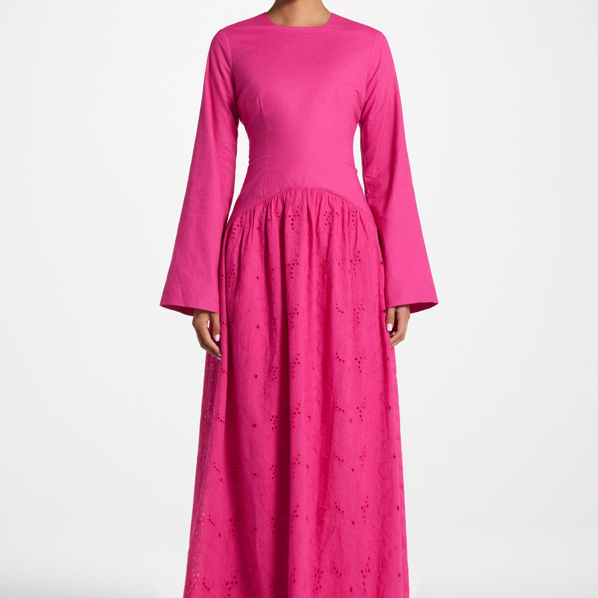 maxi dress magenta Eyelet Lace Up Ladivine Dress 7469A, Formal The Celeste Maxi Dress vintage y2k dress Kid Size:4-5T