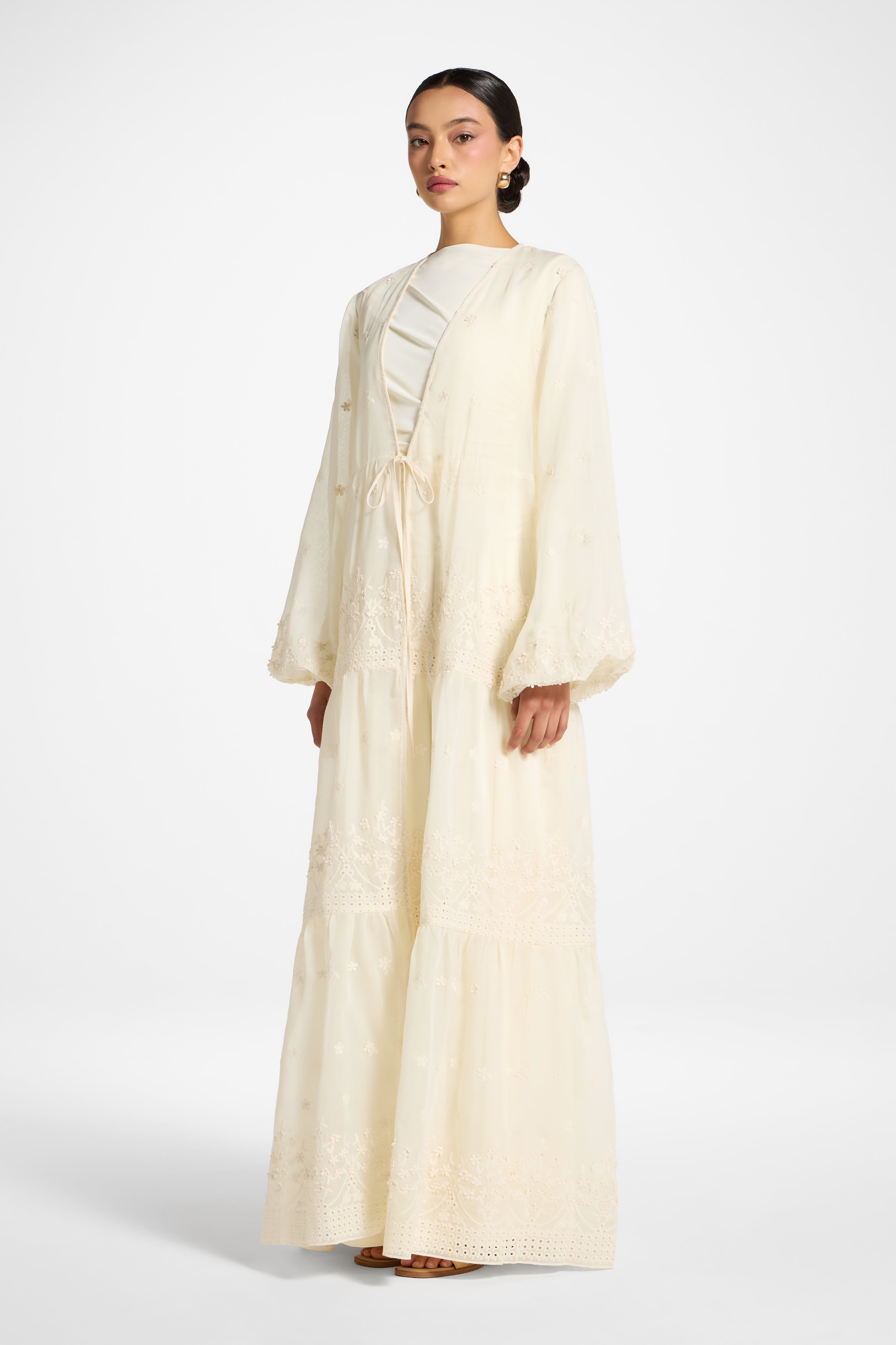 Eyelet Open Abaya Abayas Veiled 