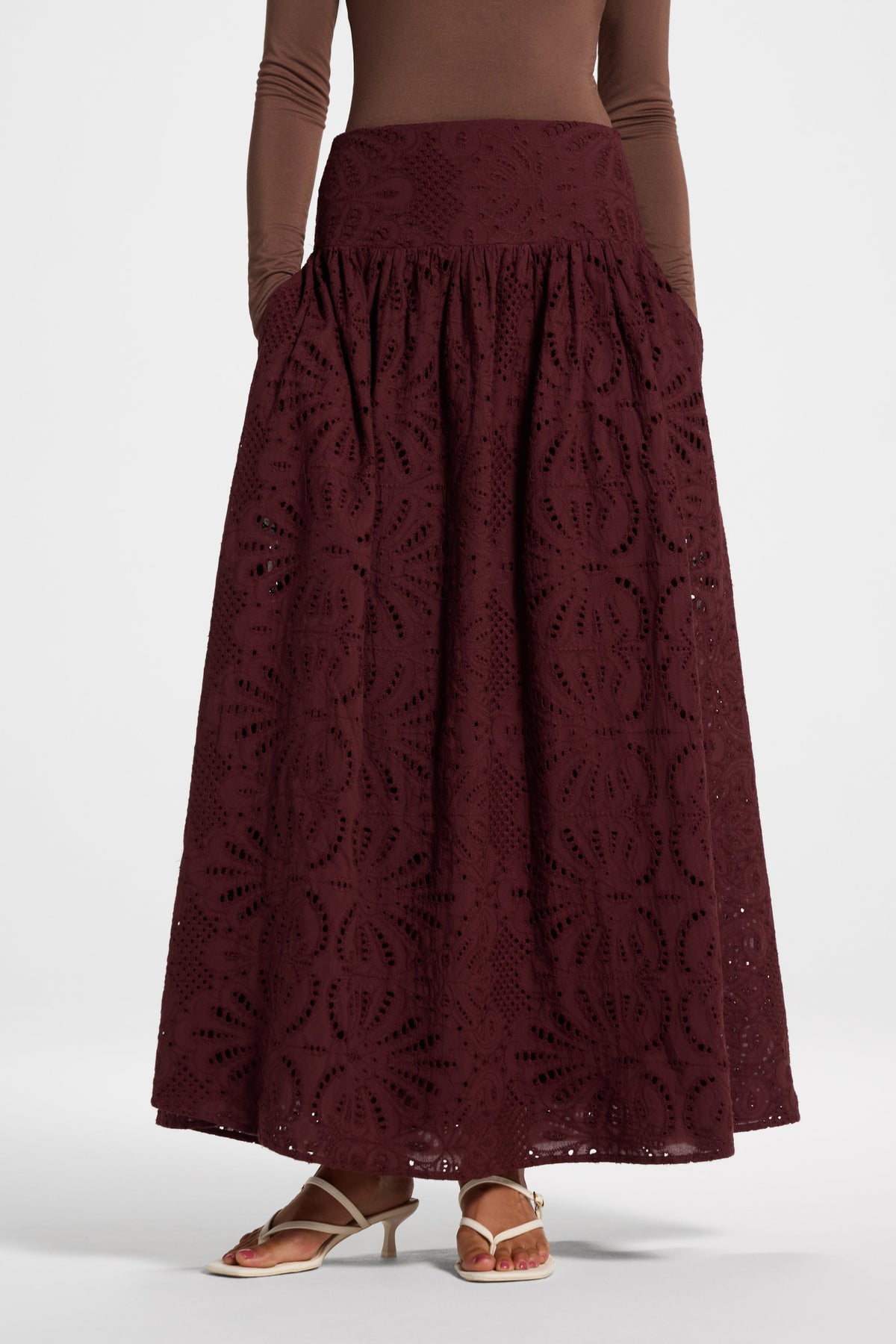 Eyelet Skirt - Chocolate Plum Bottoms Veiled 