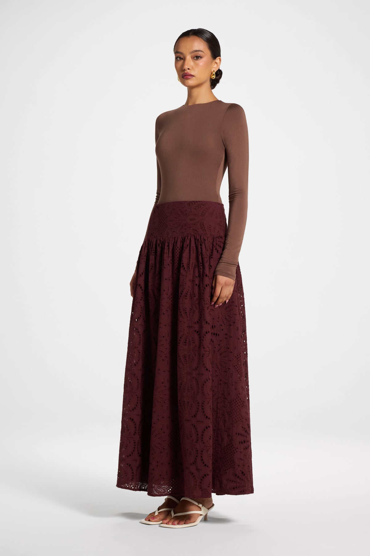 Eyelet Skirt - Chocolate Plum Bottoms Veiled 