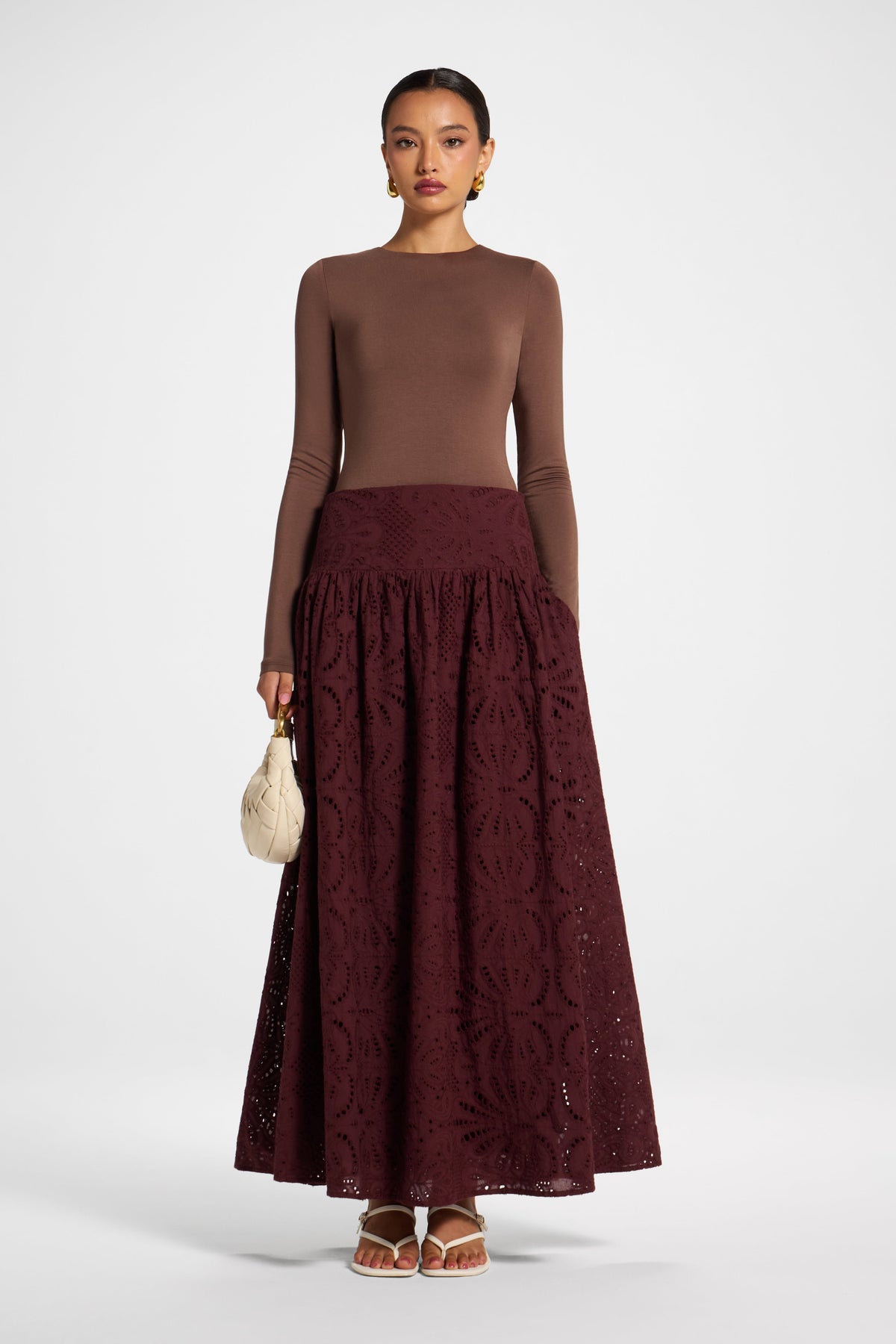 Eyelet Skirt - Chocolate Plum Bottoms Veiled 