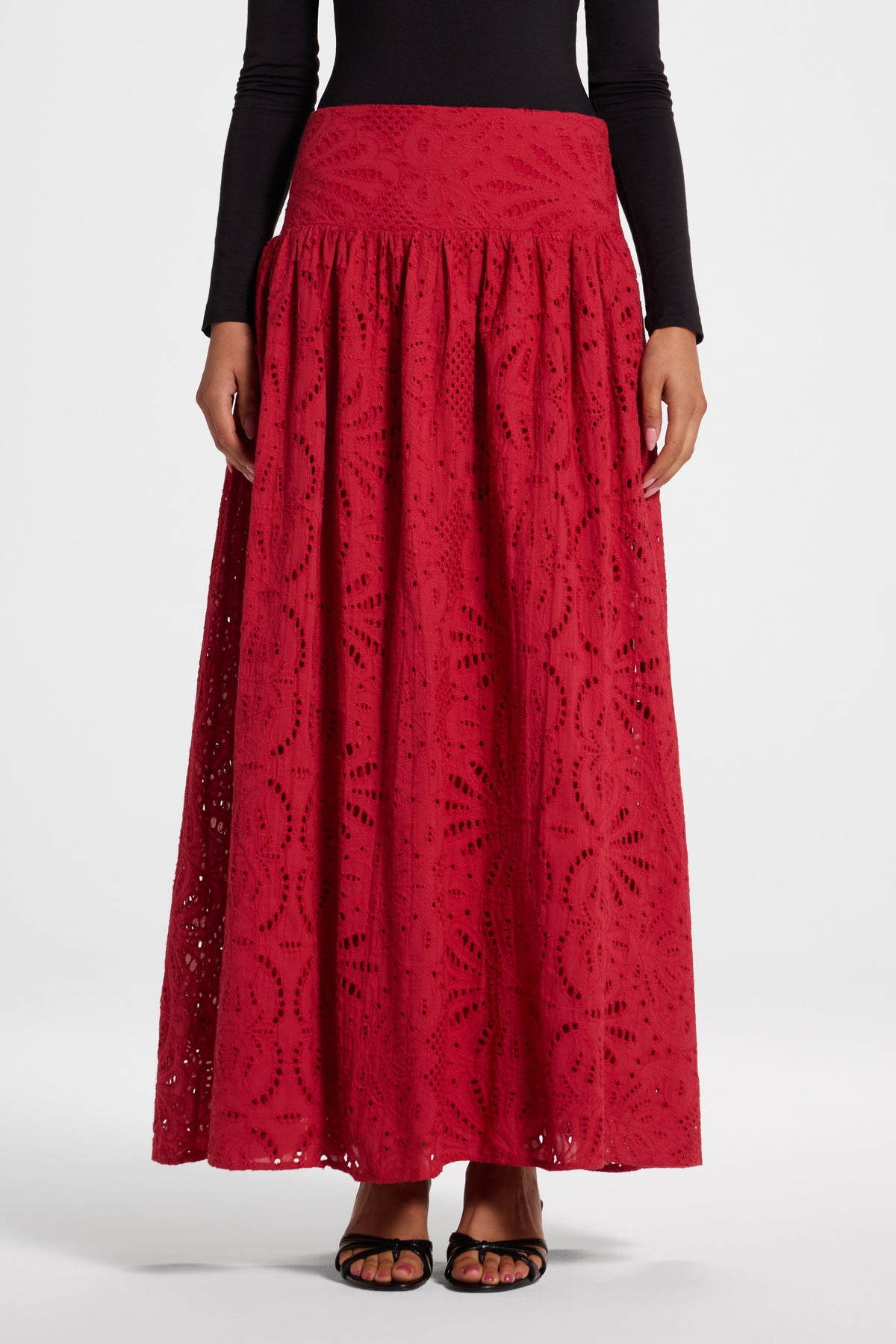 Eyelet Skirt - Dried Strawberry Bottoms Veiled 