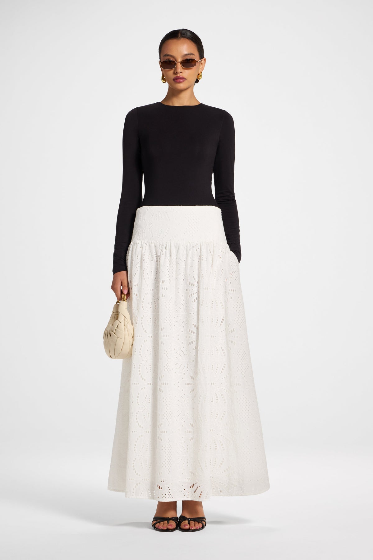 Eyelet Skirt - White Bottoms Veiled 
