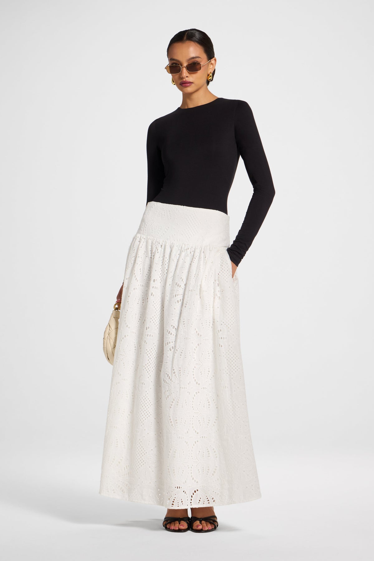 Eyelet Skirt - White Bottoms Veiled 