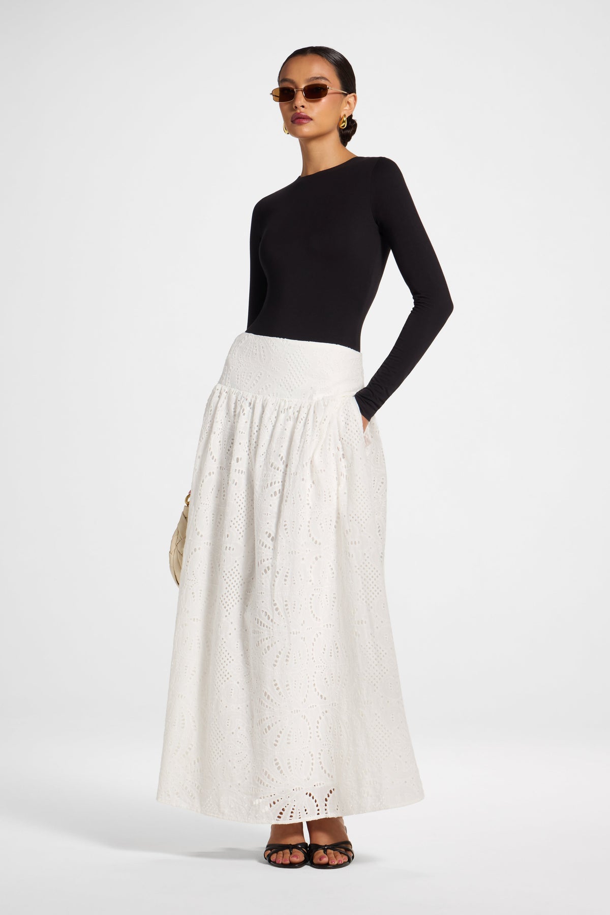 Eyelet Skirt - White Bottoms Veiled 