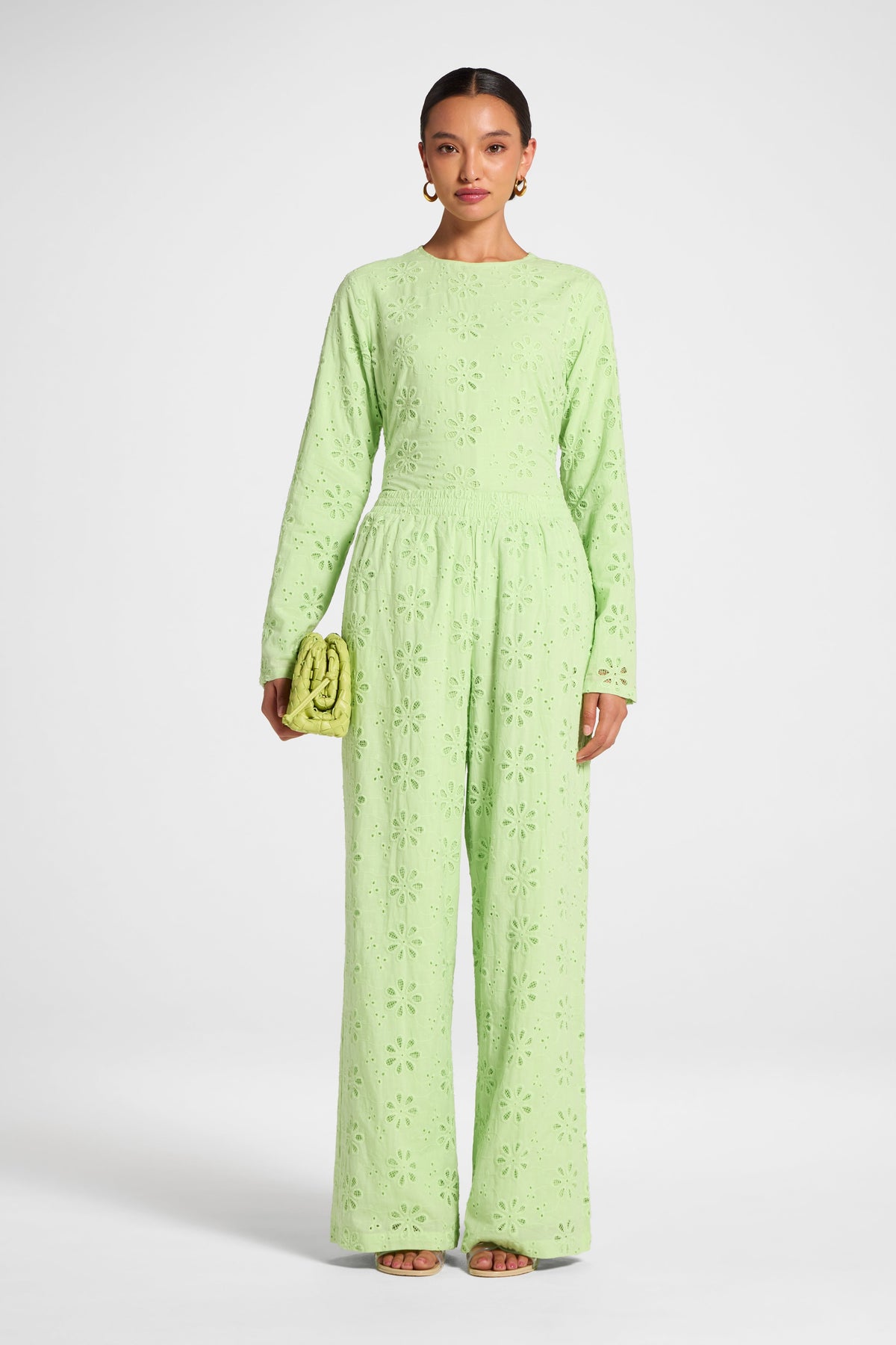 Eyelet Wide Leg Pant - Butterfly Pants Veiled 