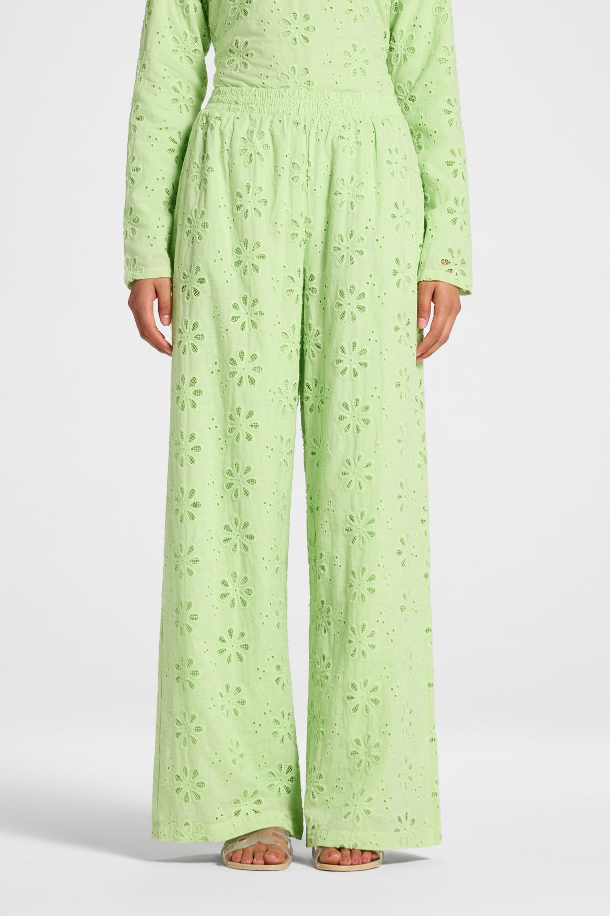 Eyelet Wide Leg Pant - Butterfly Pants Veiled 