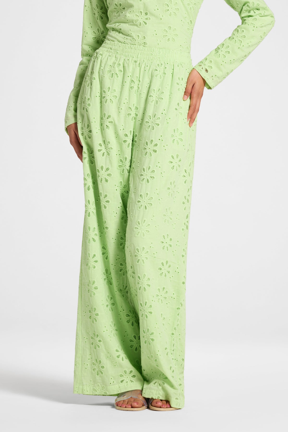 Eyelet Wide Leg Pant - Butterfly Pants Veiled 