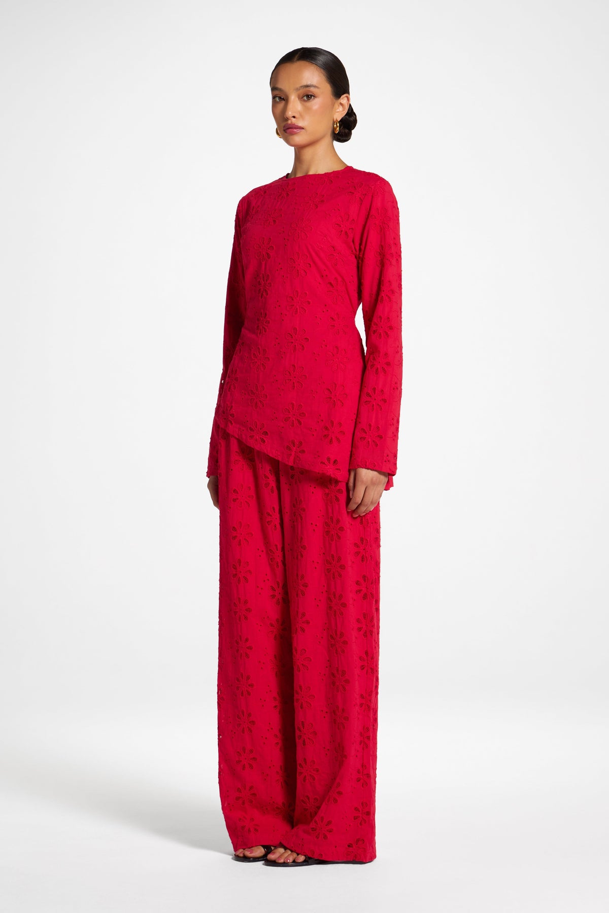 Eyelet Wide Leg Pant - Lollipop Pants Veiled 
