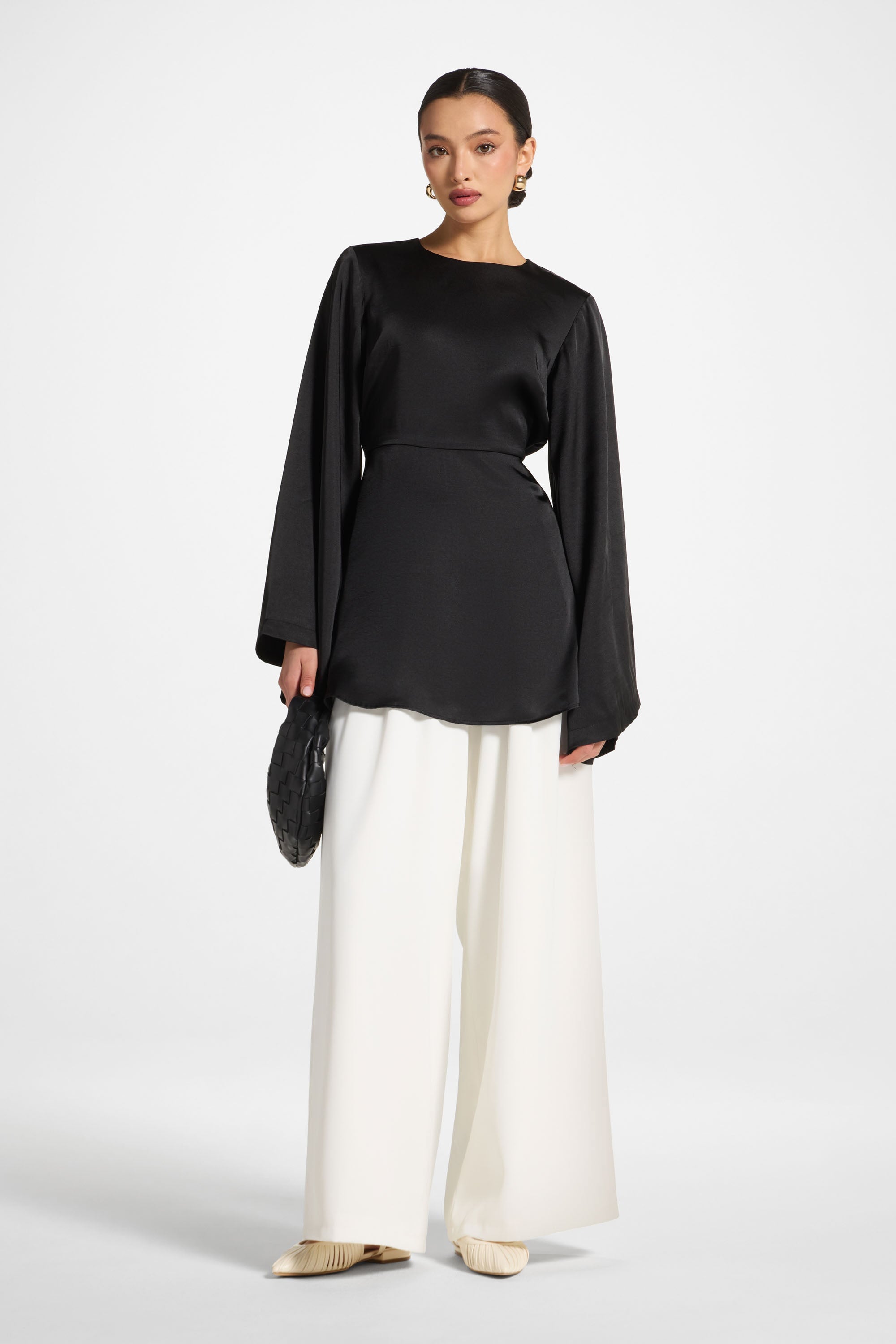 Flare Sleeve Top - Black Abayas Veiled 