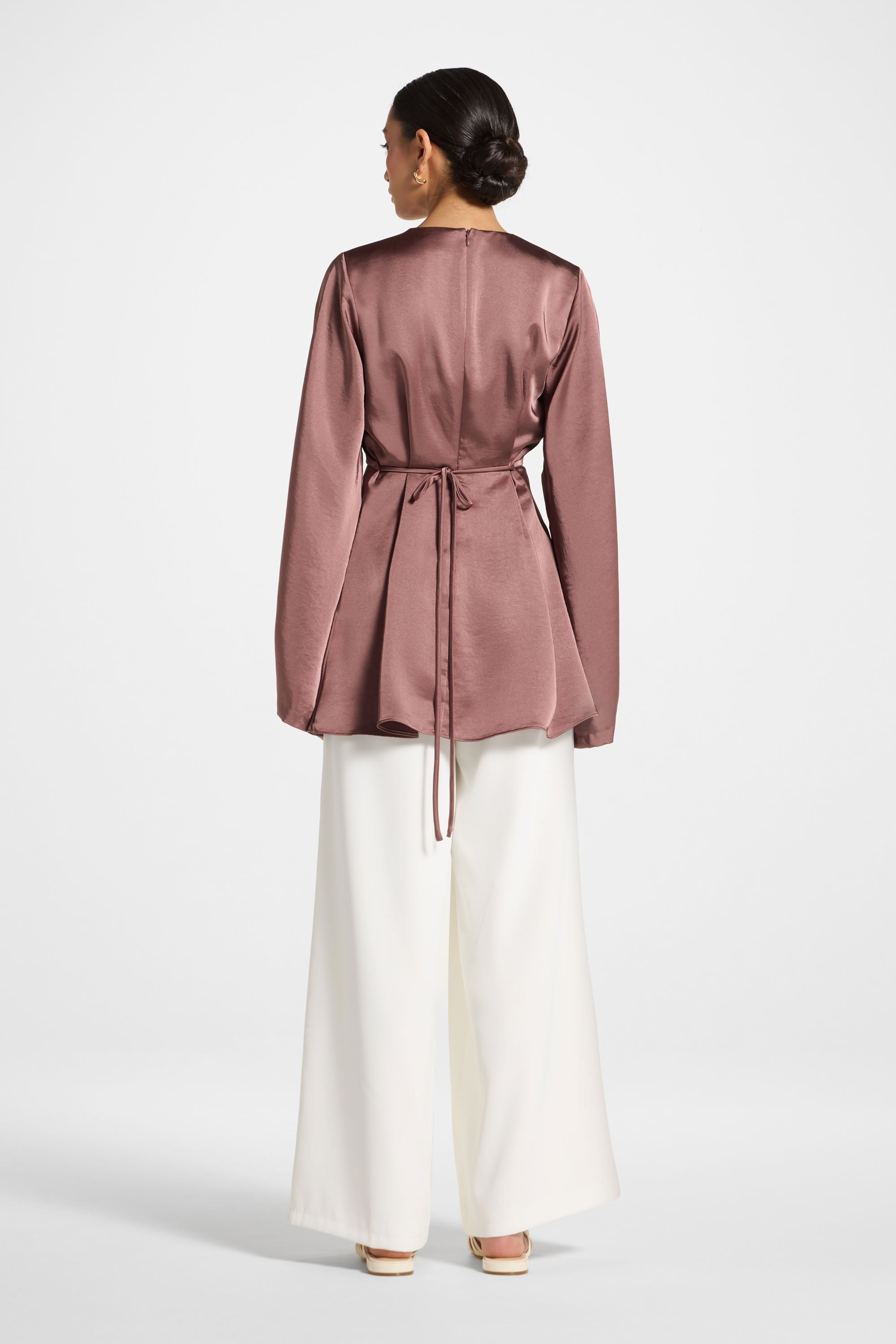 Flare Sleeve Top - Dusty Plum Abayas Veiled 