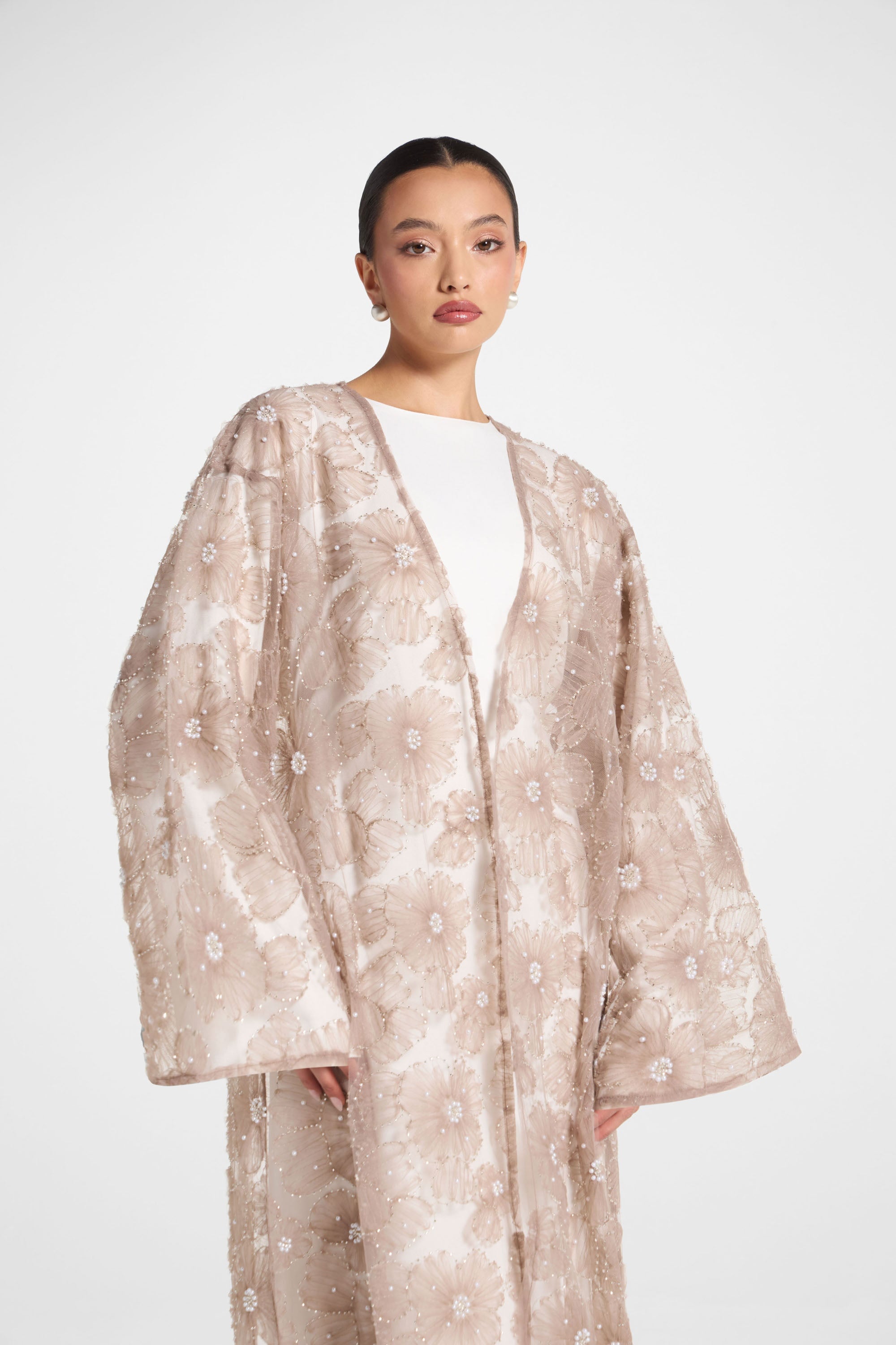Floral Embellished Abaya - Taro Abayas Veiled 