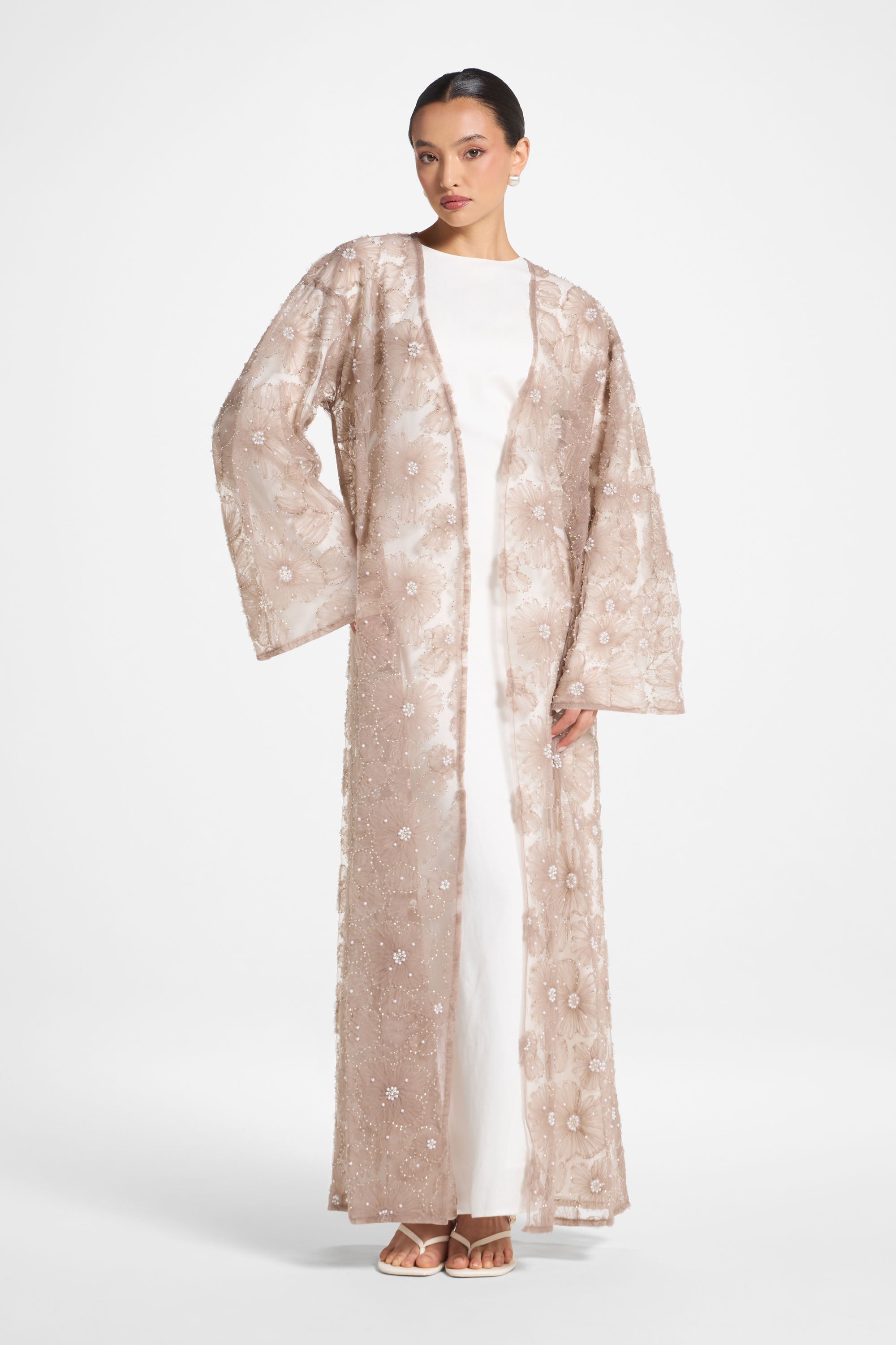 Floral Embellished Abaya - Taro Abayas Veiled 