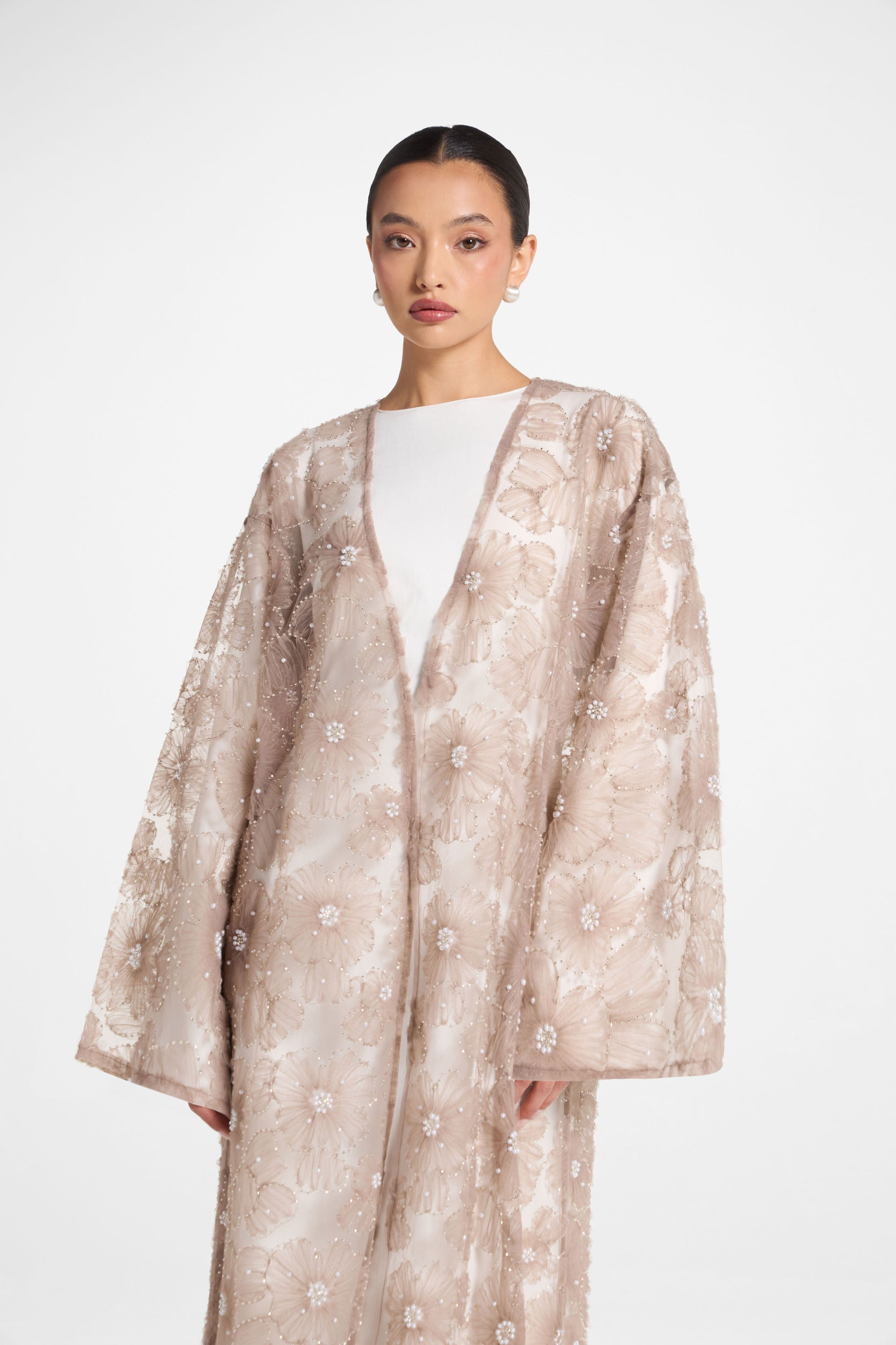 Floral Embellished Abaya - Taro Abayas Veiled 