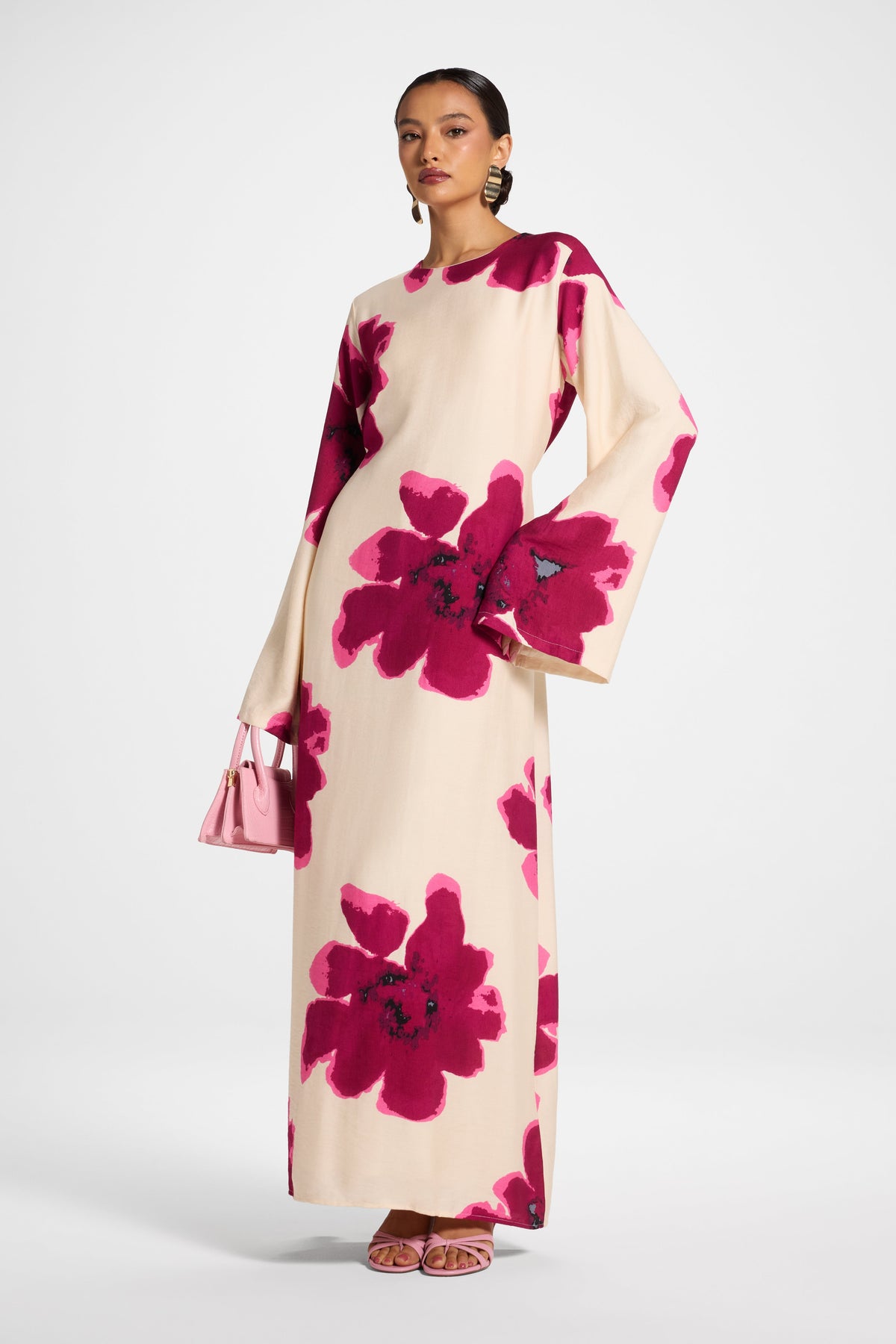 Floral Maxi Dress - Pink Dresses Veiled 