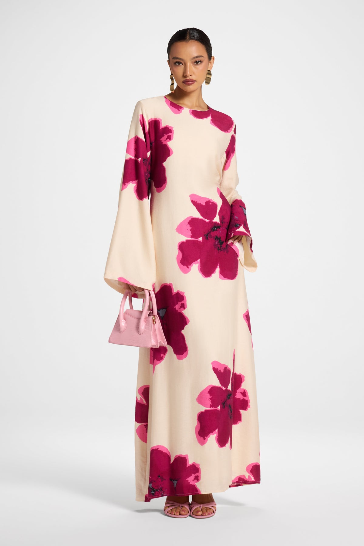 Floral Maxi Dress - Pink Dresses Veiled 