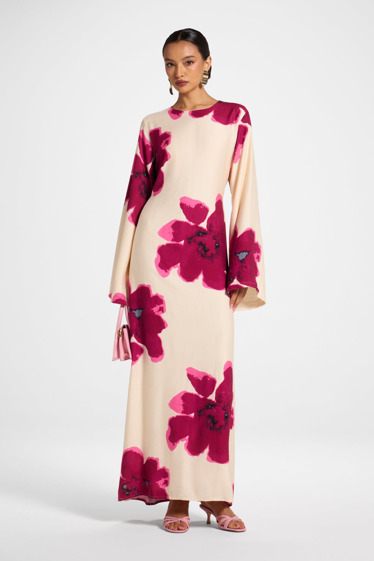 Floral Maxi Dress - Pink Dresses Veiled 
