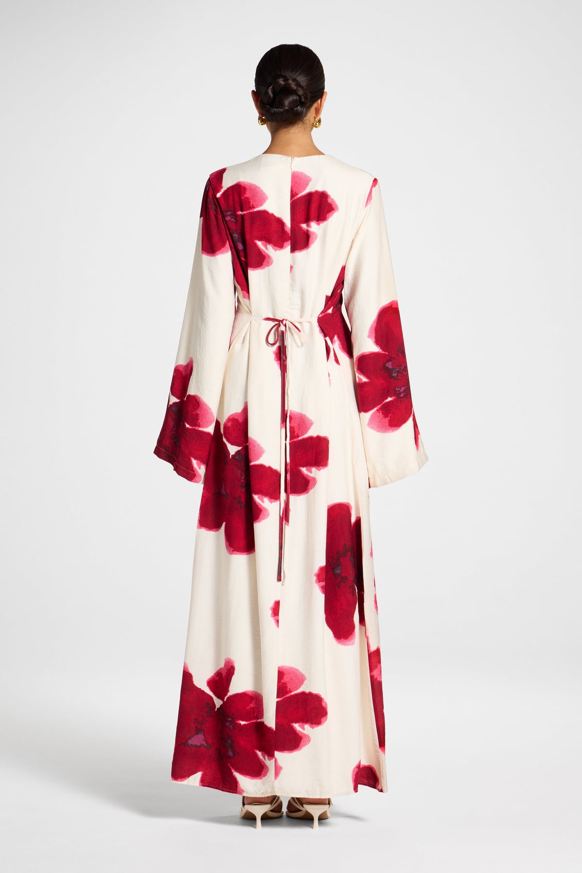 Floral Maxi Dress - Red Dress Veiled 