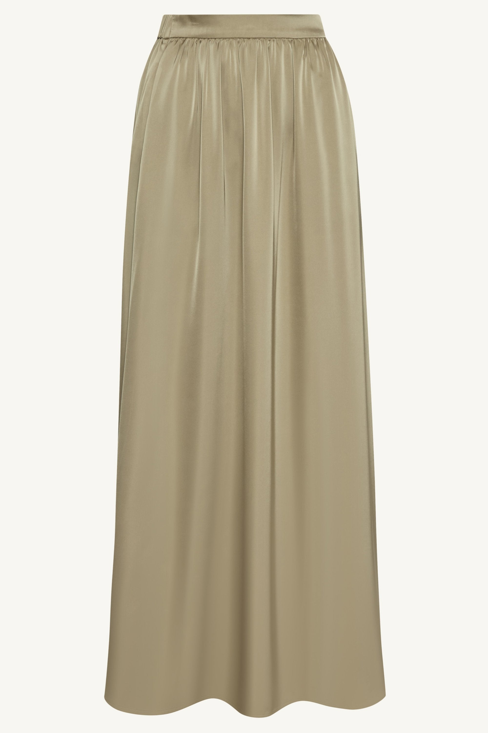 Flowy Satin Maxi Skirt - Sage Dresses Veiled 