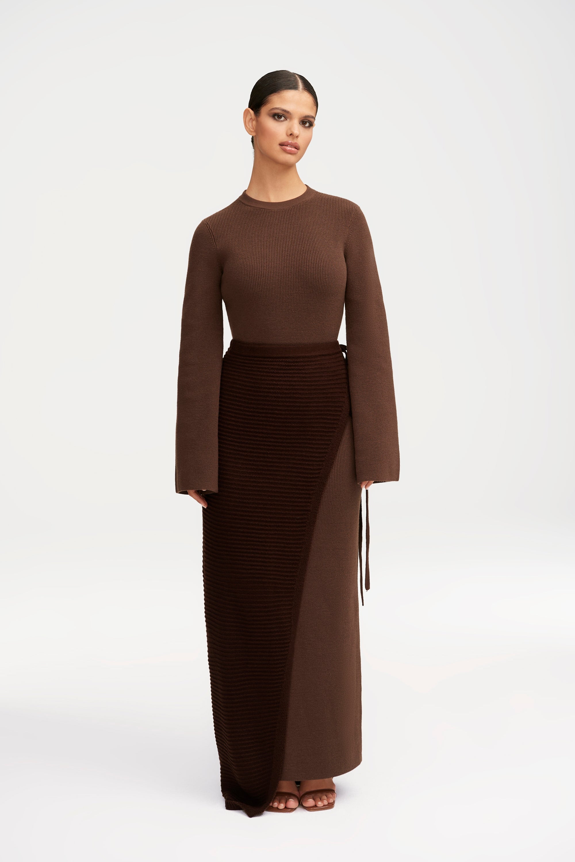 Grace Knit Maxi Dress & Wrap Skirt Set Clothing Veiled 