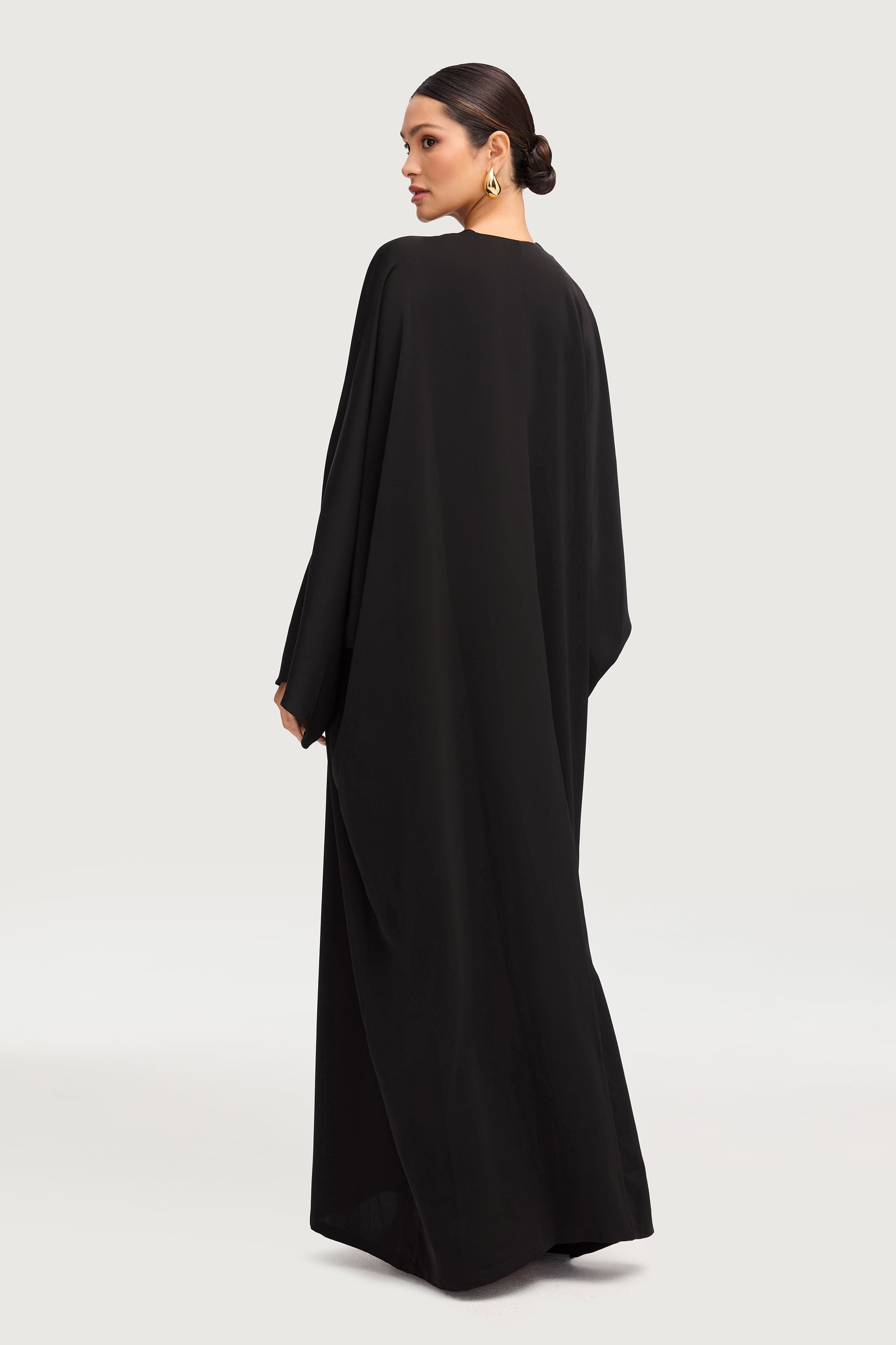 Hadeel Zip Front Abaya - Black Abayas Veiled 