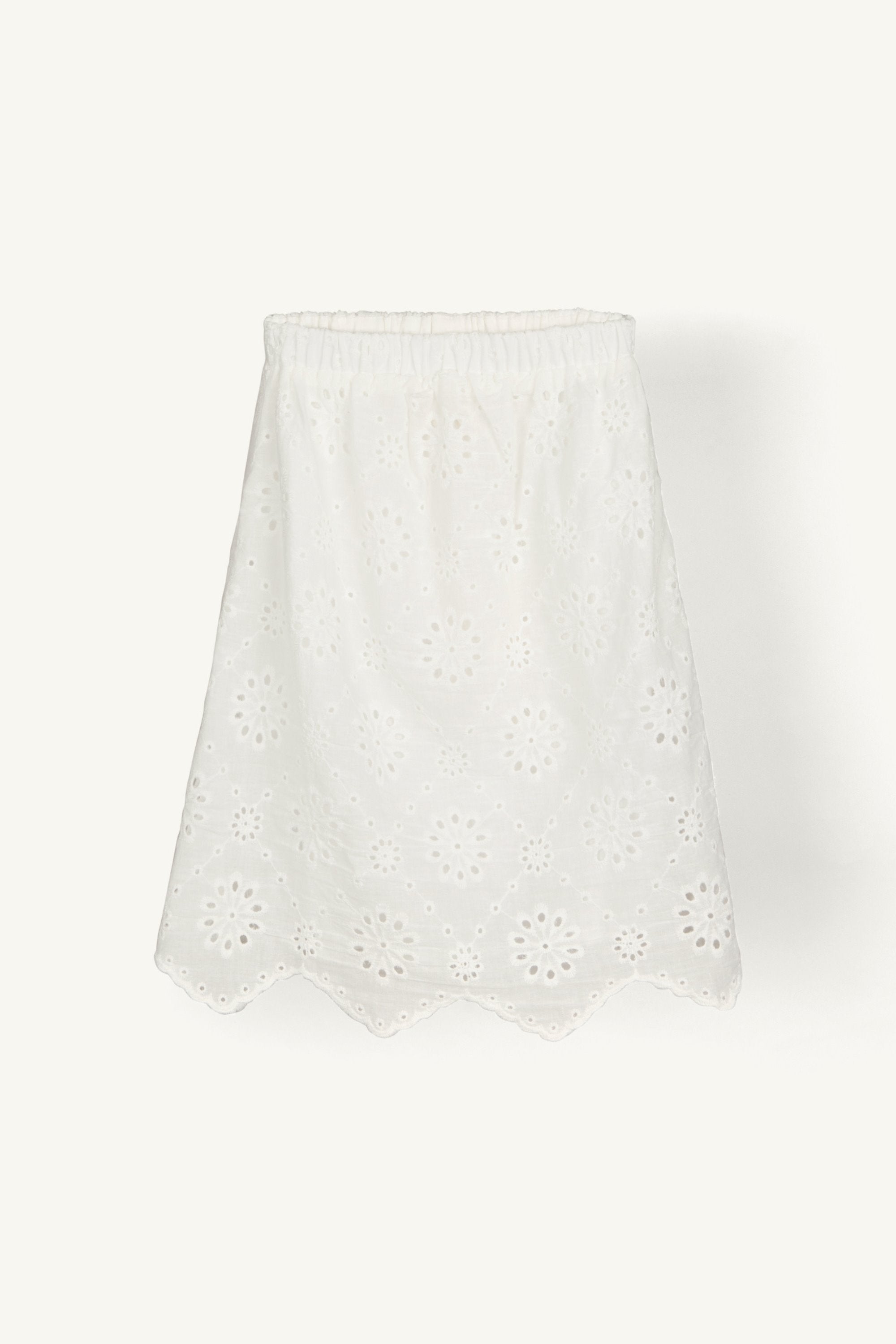 Halima White Eyelet Top & Skirt Set (Girls) Clothing Veiled 