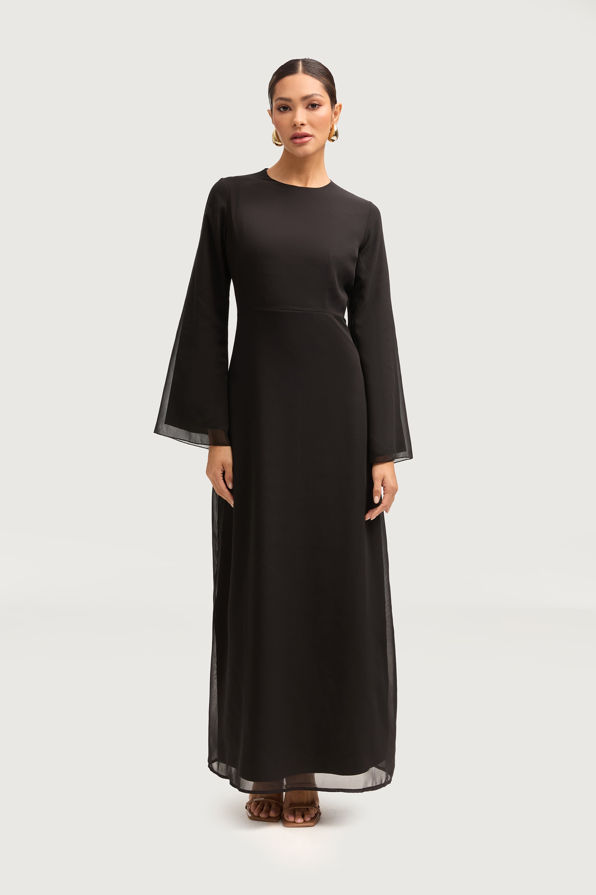 Hawa Two Piece Abaya & Dress Set - Black Sets Veiled 