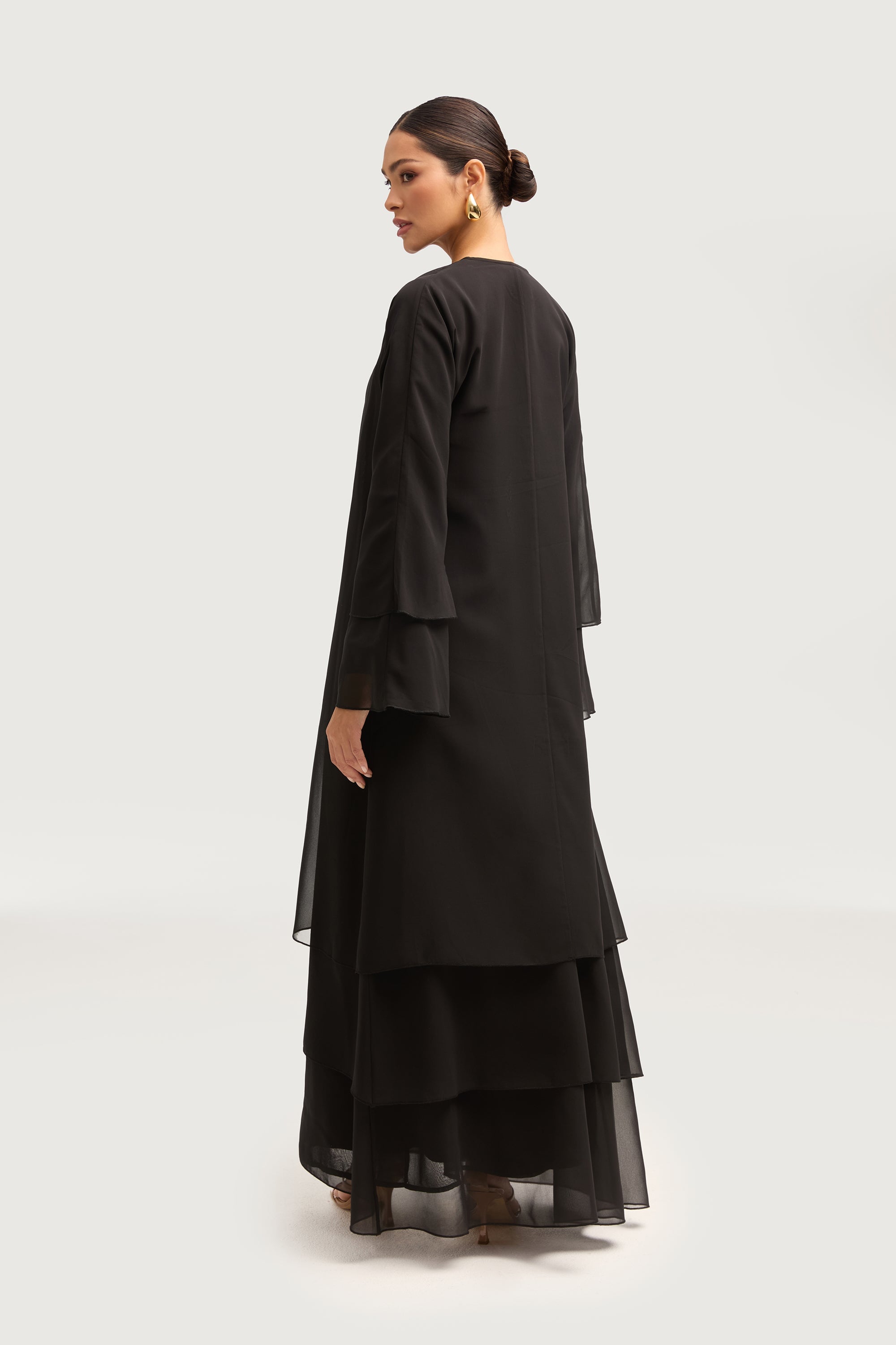 Hawa Two Piece Abaya & Dress Set - Black Sets Veiled 