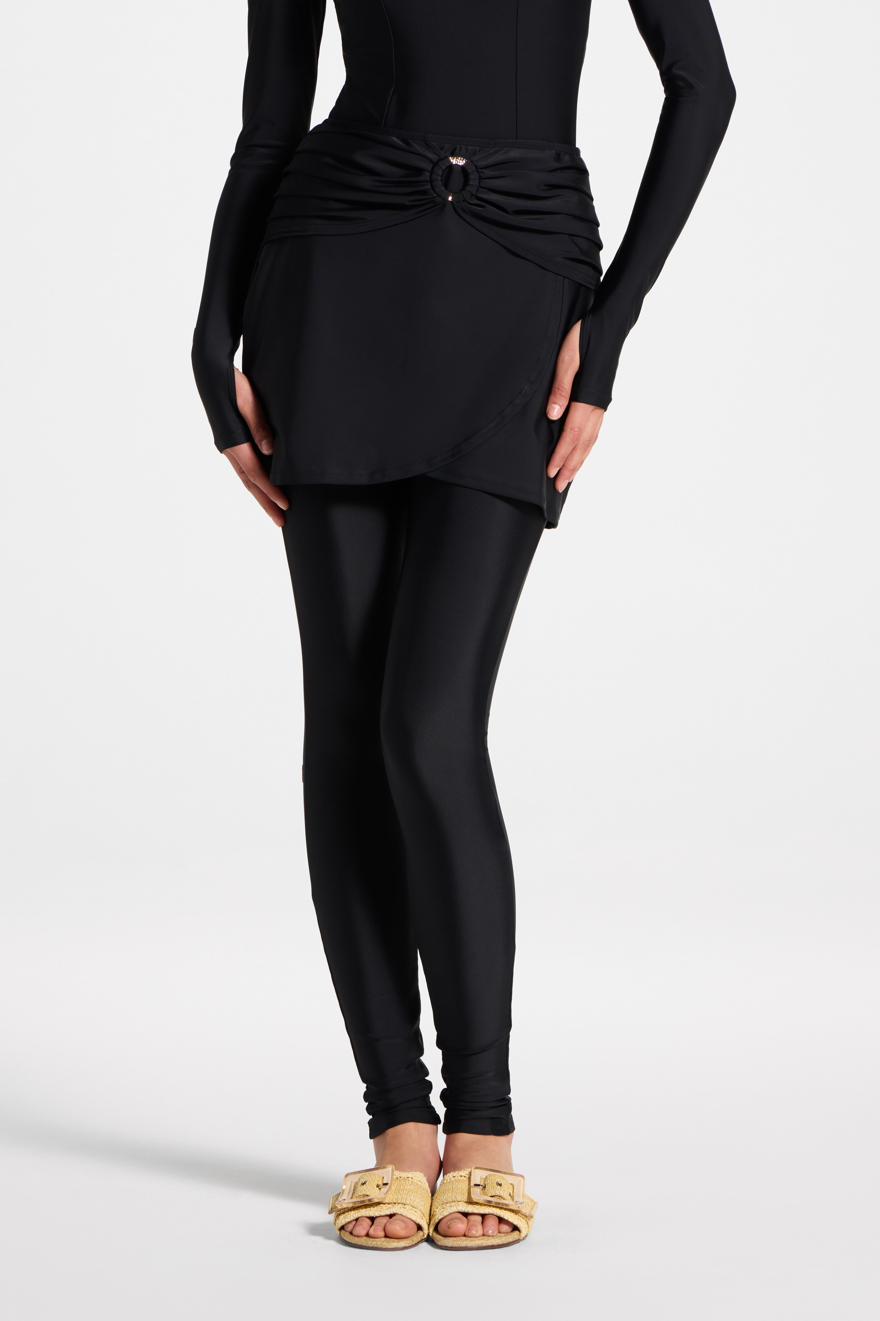 Hoop Swim Skirt - Black Swim Veiled 