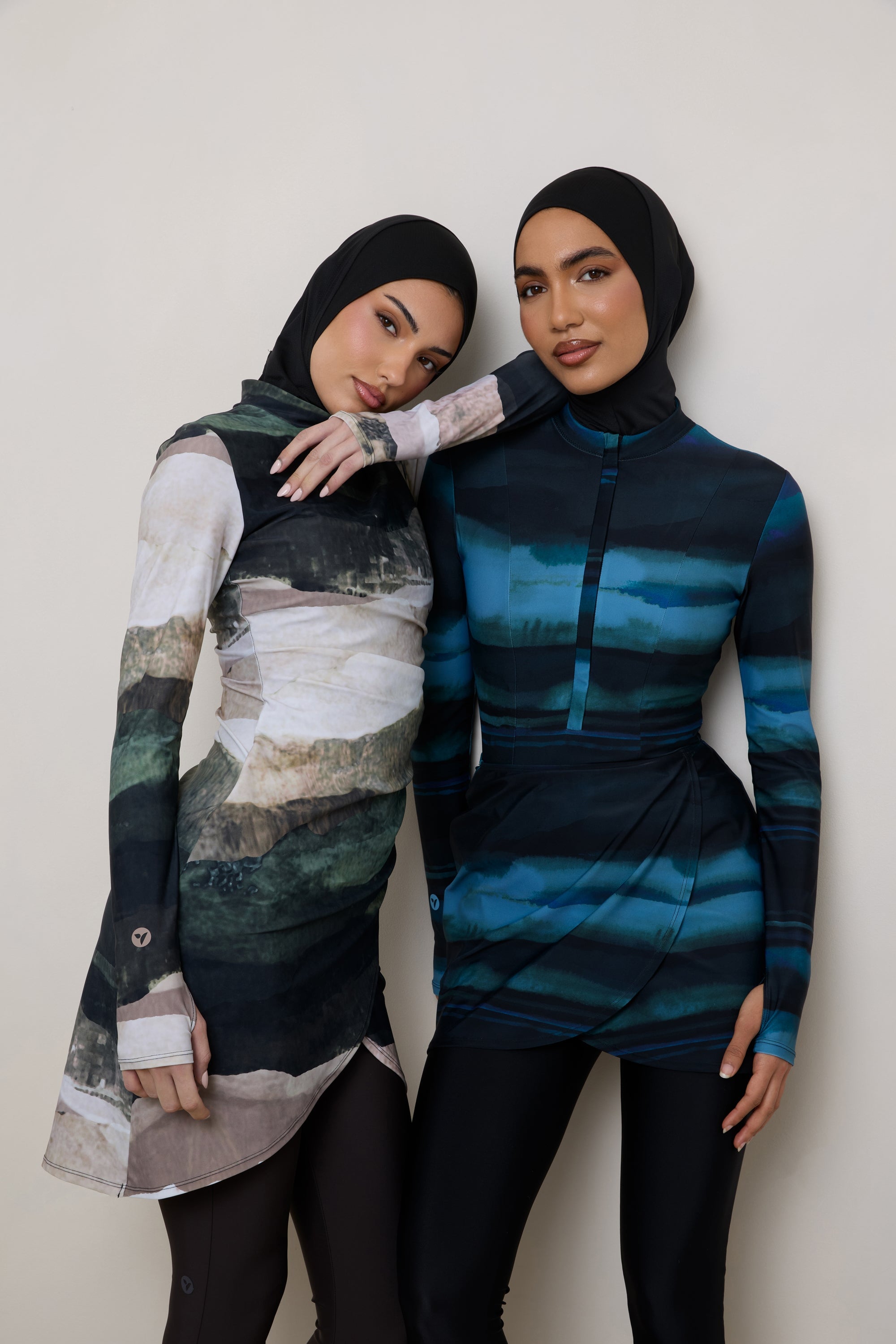 Instant Tie Back Mesh Hijab - Black Swim Veiled 