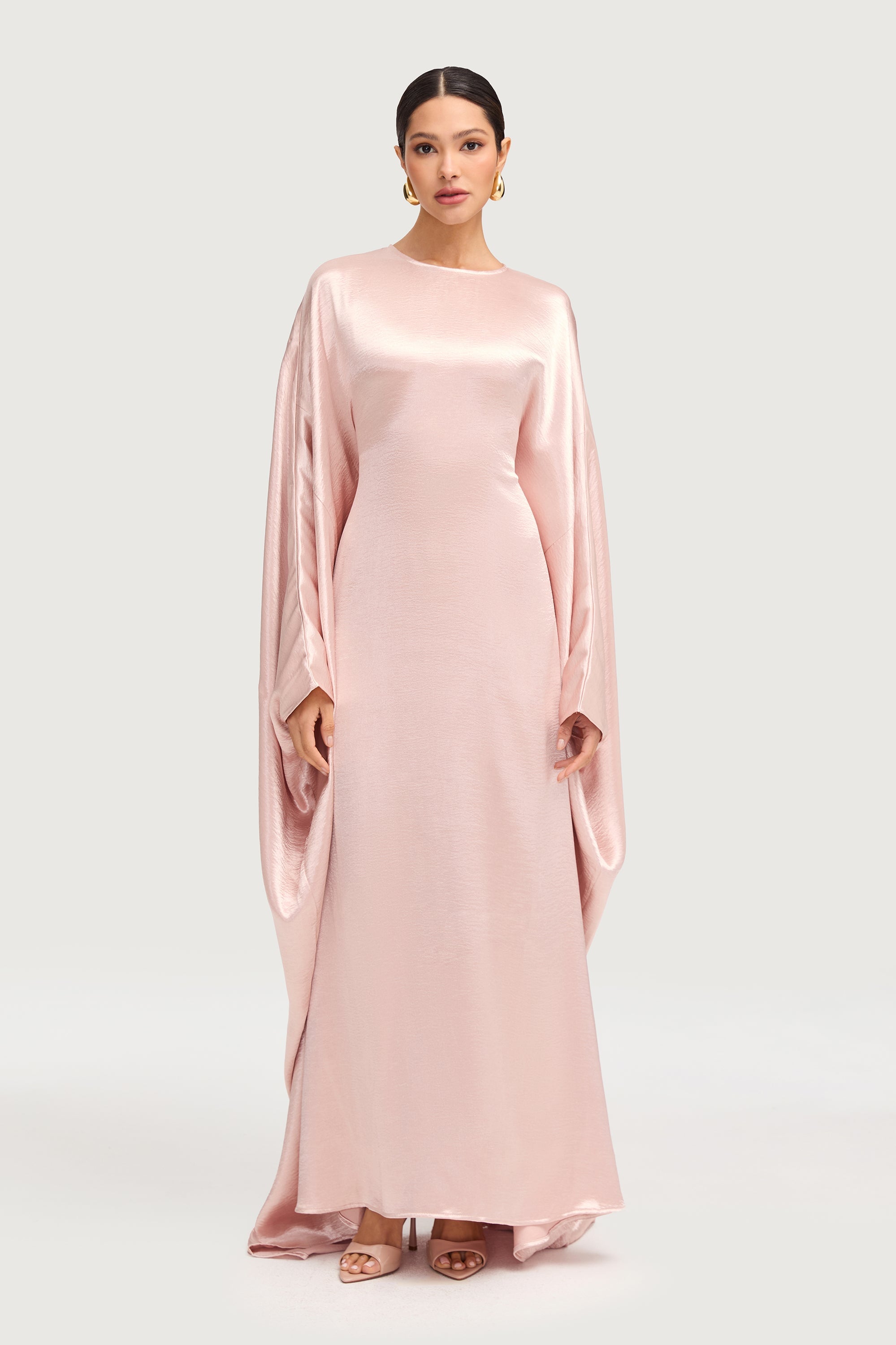 Iridescent Butterfly Inner Tie Abaya - Pink Pearl Abayas Veiled 