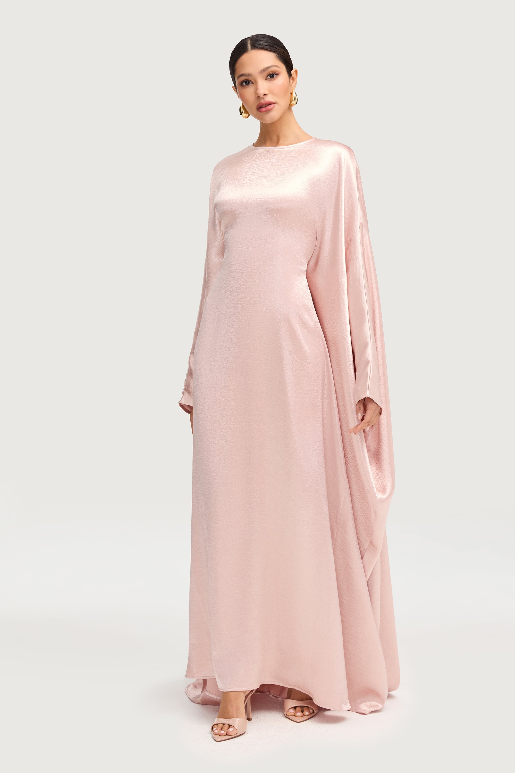 Iridescent Butterfly Inner Tie Abaya - Pink Pearl Abayas Veiled 