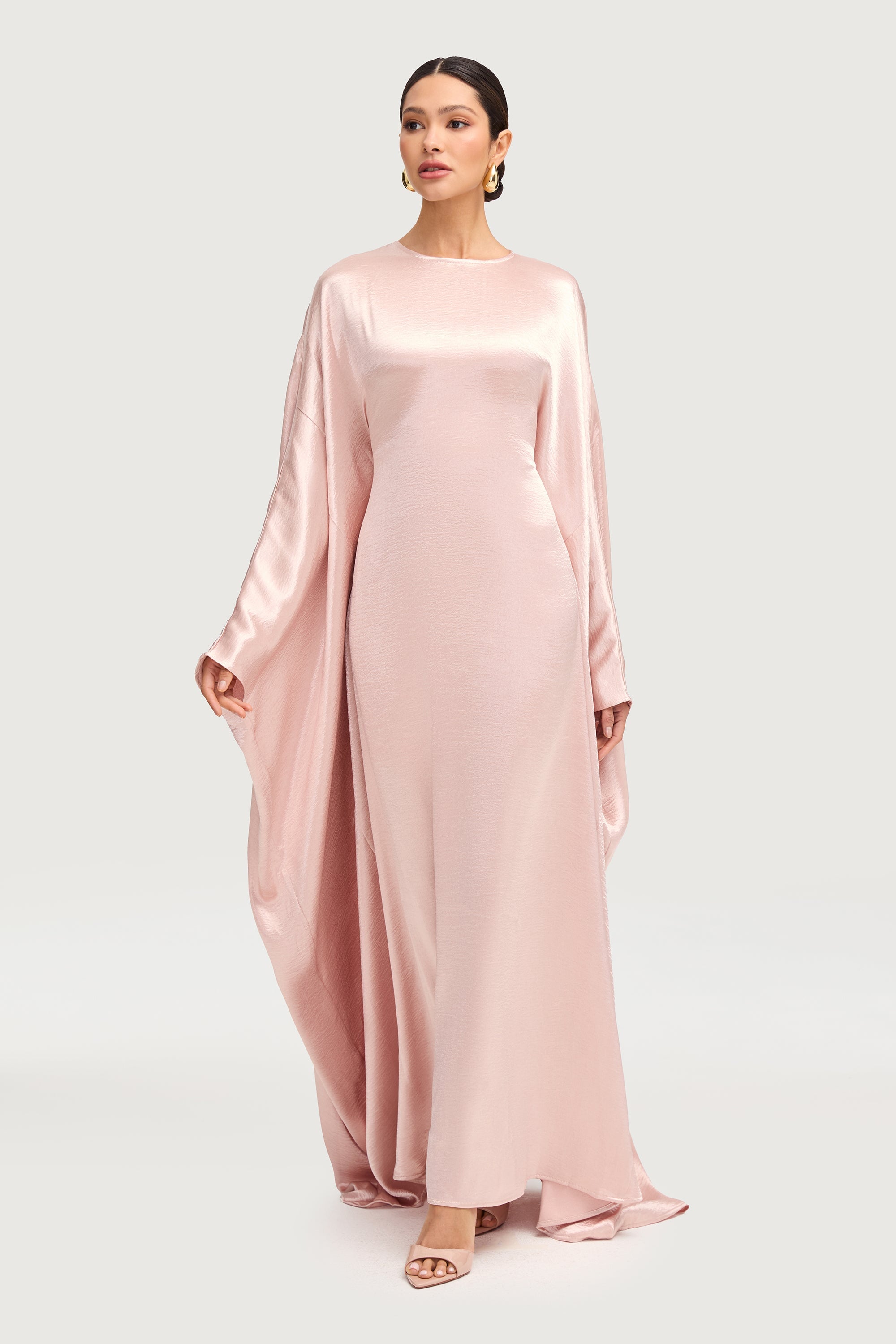 Iridescent Butterfly Inner Tie Abaya - Pink Pearl Abayas Veiled 