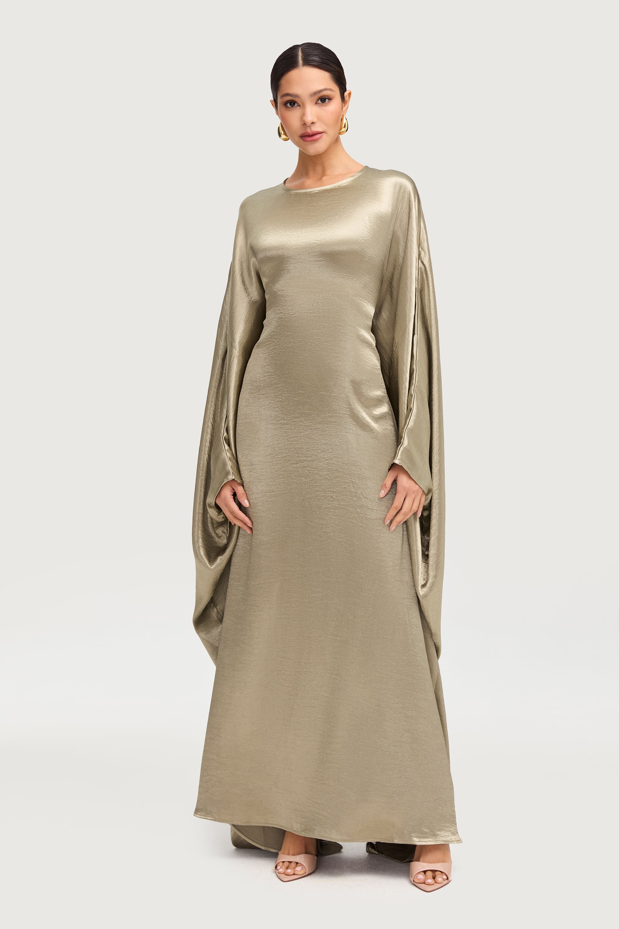 Iridescent Butterfly Inner Tie Abaya - Sage Abayas Veiled 