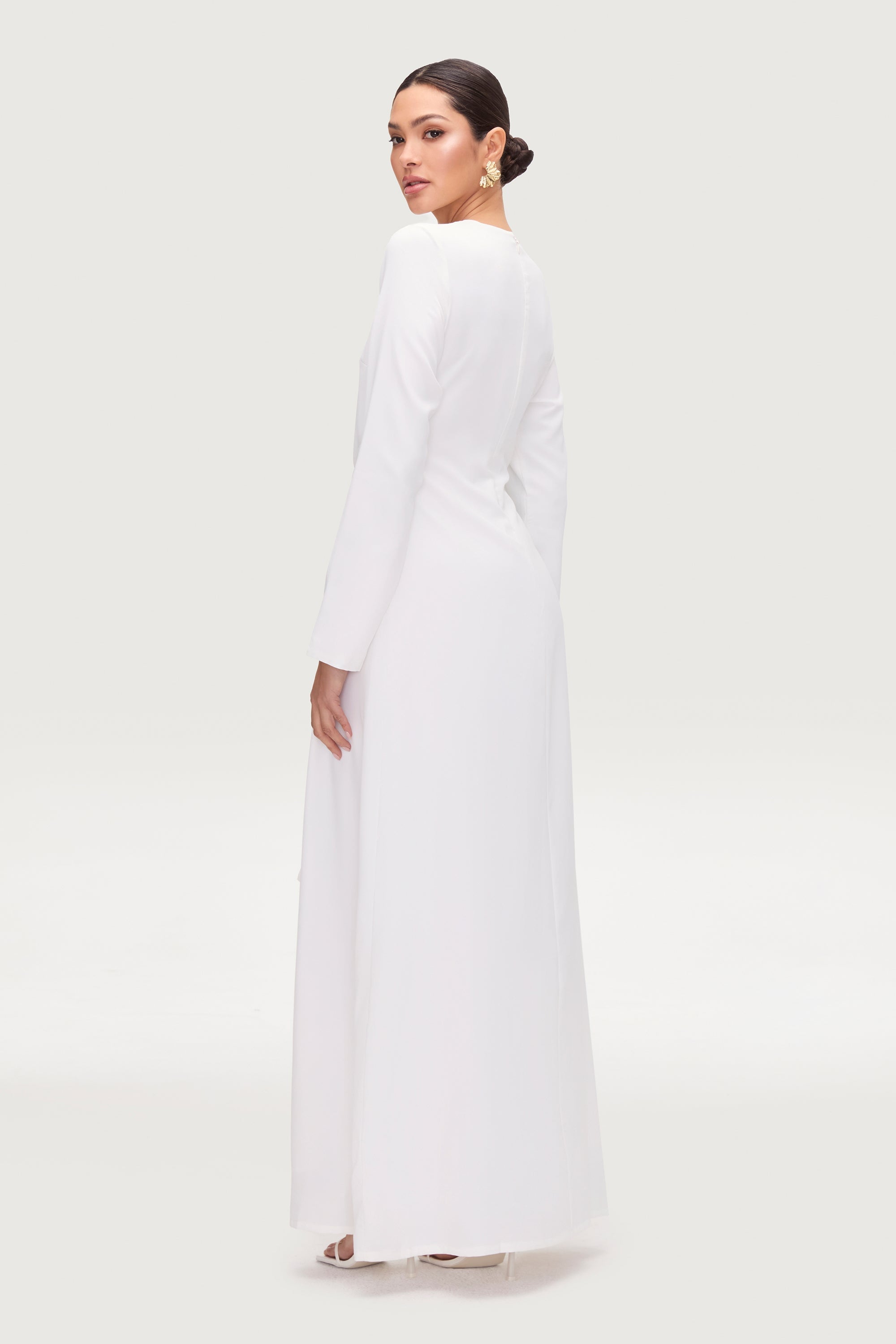 Isabella Tie Waist Maxi Dress - White Dresses Veiled Collection 