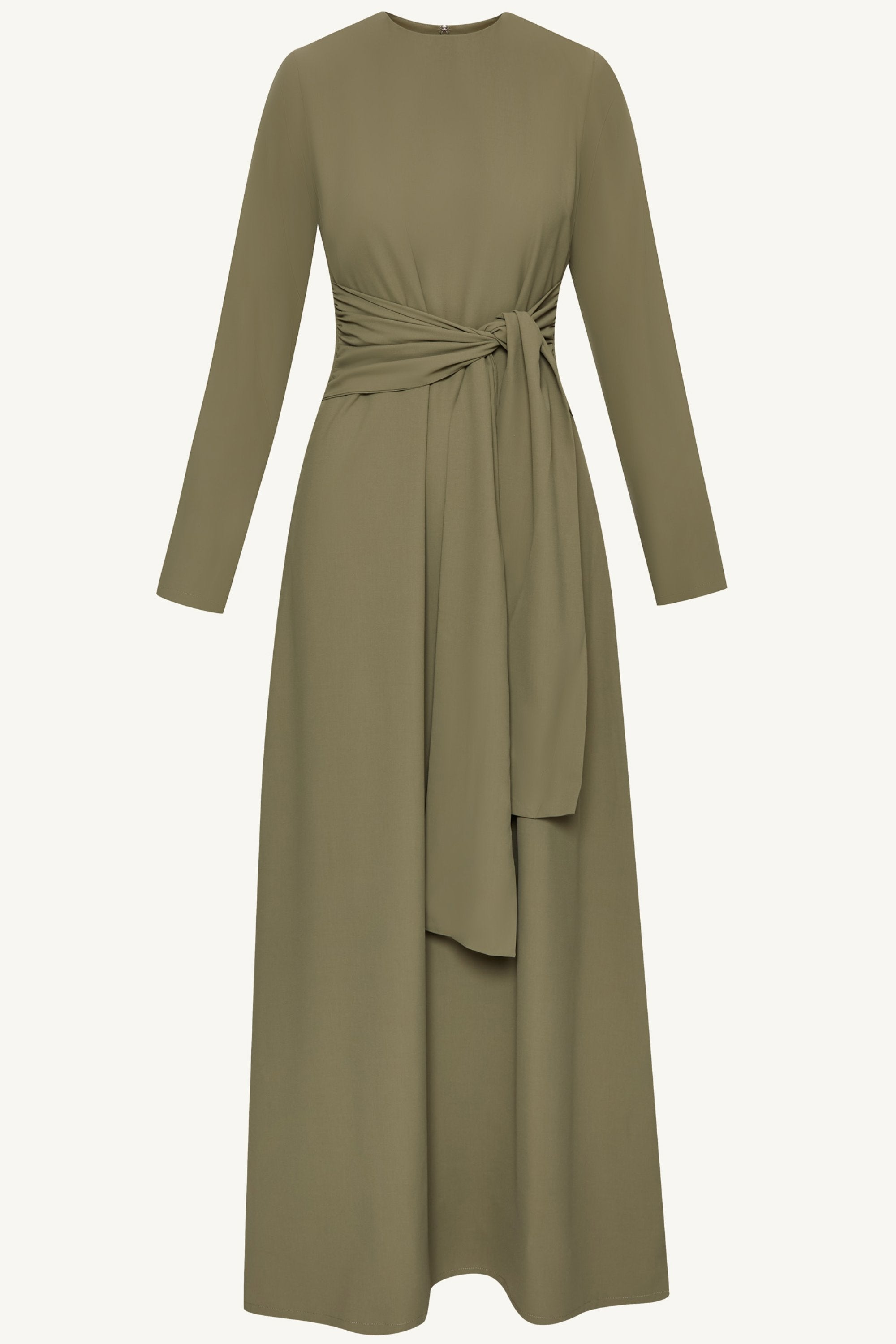 Isabella Tie Waist Maxi Dress - Za'atar Dresses Veiled Collection 