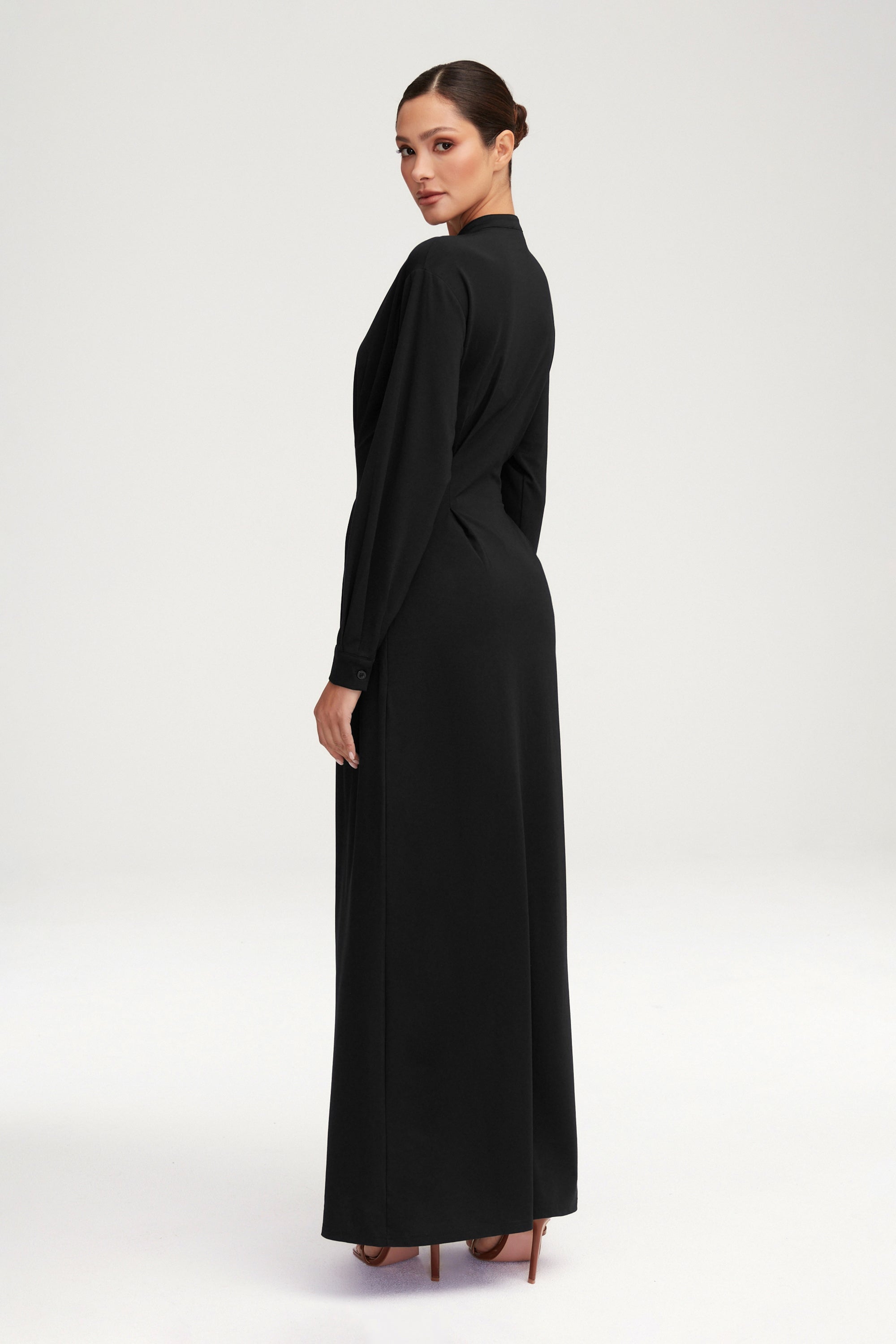 Long black jersey maxi dress hotsell